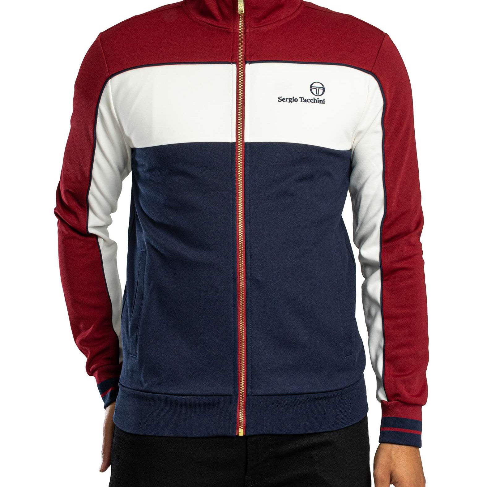 Sergio Tacchini STM21356 Spiga Track Top 570 - Merlot/Gardenia/Maritime Blue