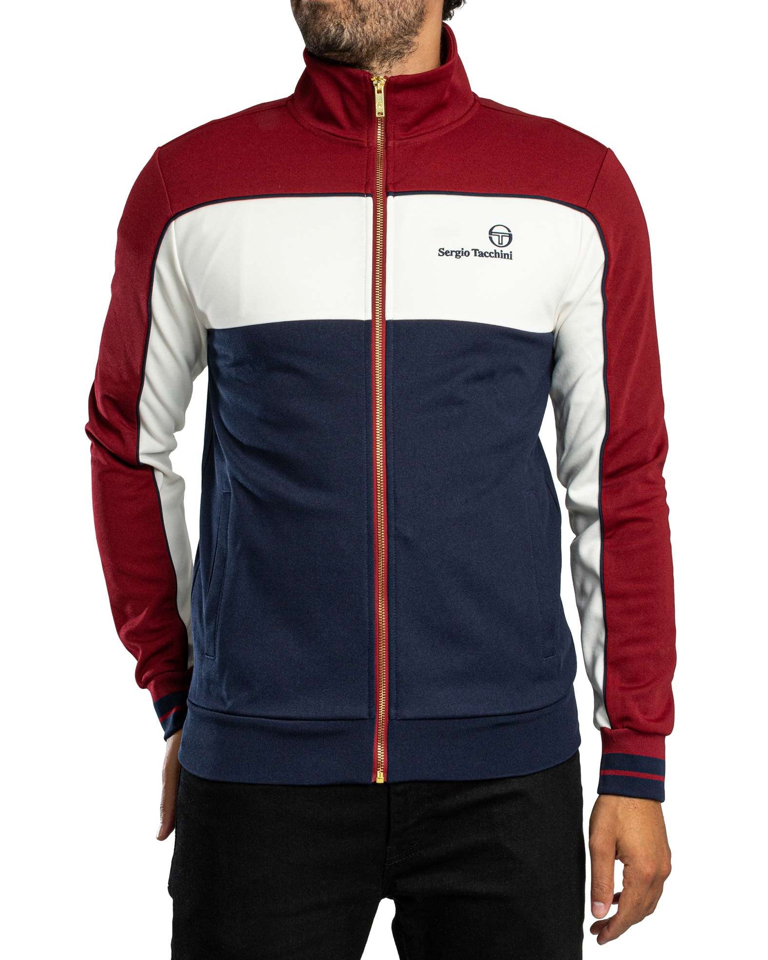 Sergio Tacchini STM21356 Spiga Track Top 570 - Merlot/Gardenia/Maritime Blue