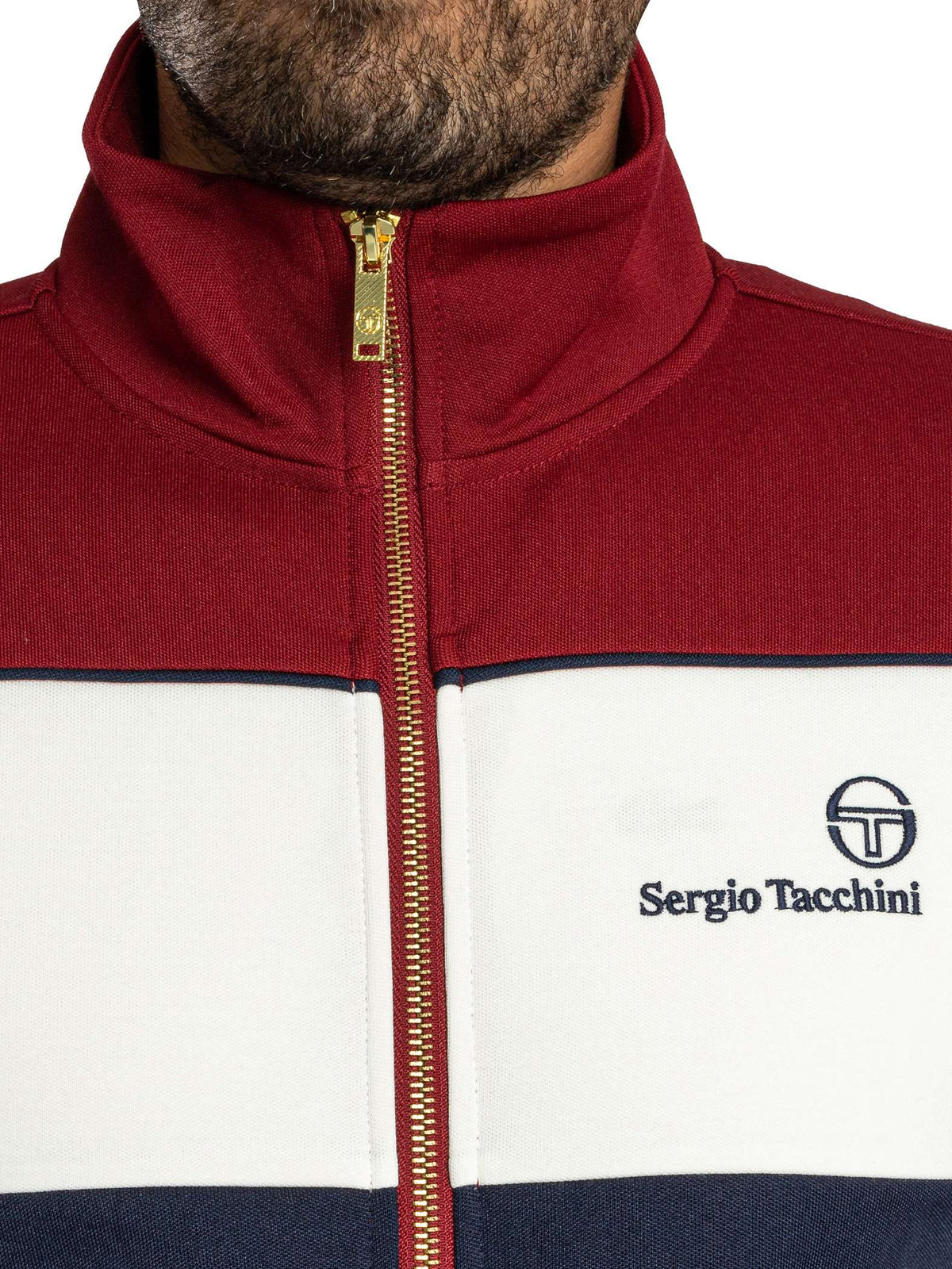 Sergio Tacchini STM21356 Spiga Track Top 570 - Merlot/Gardenia/Maritime Blue