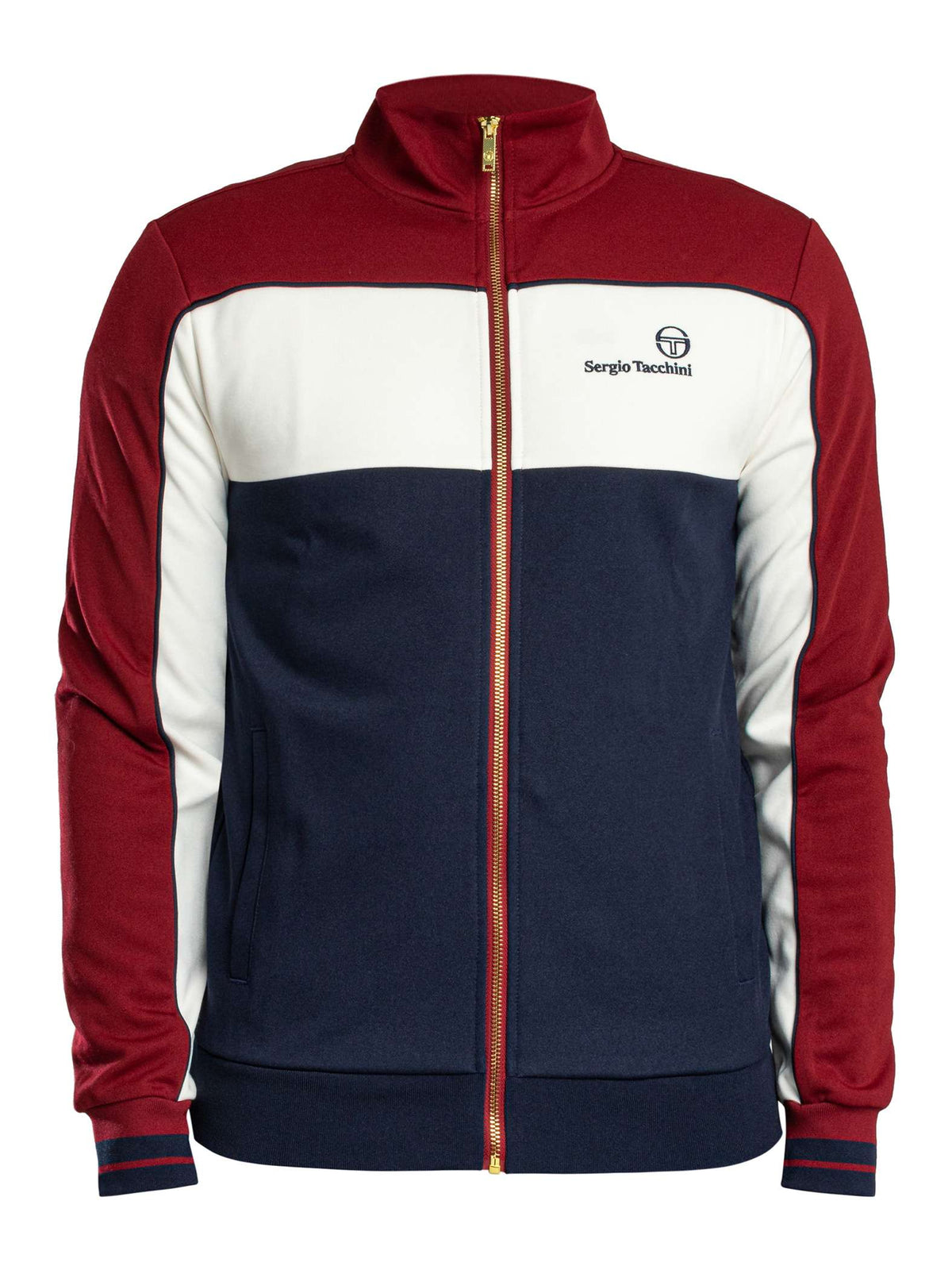Sergio Tacchini STM21356 Spiga Track Top 570 - Merlot/Gardenia/Maritime Blue