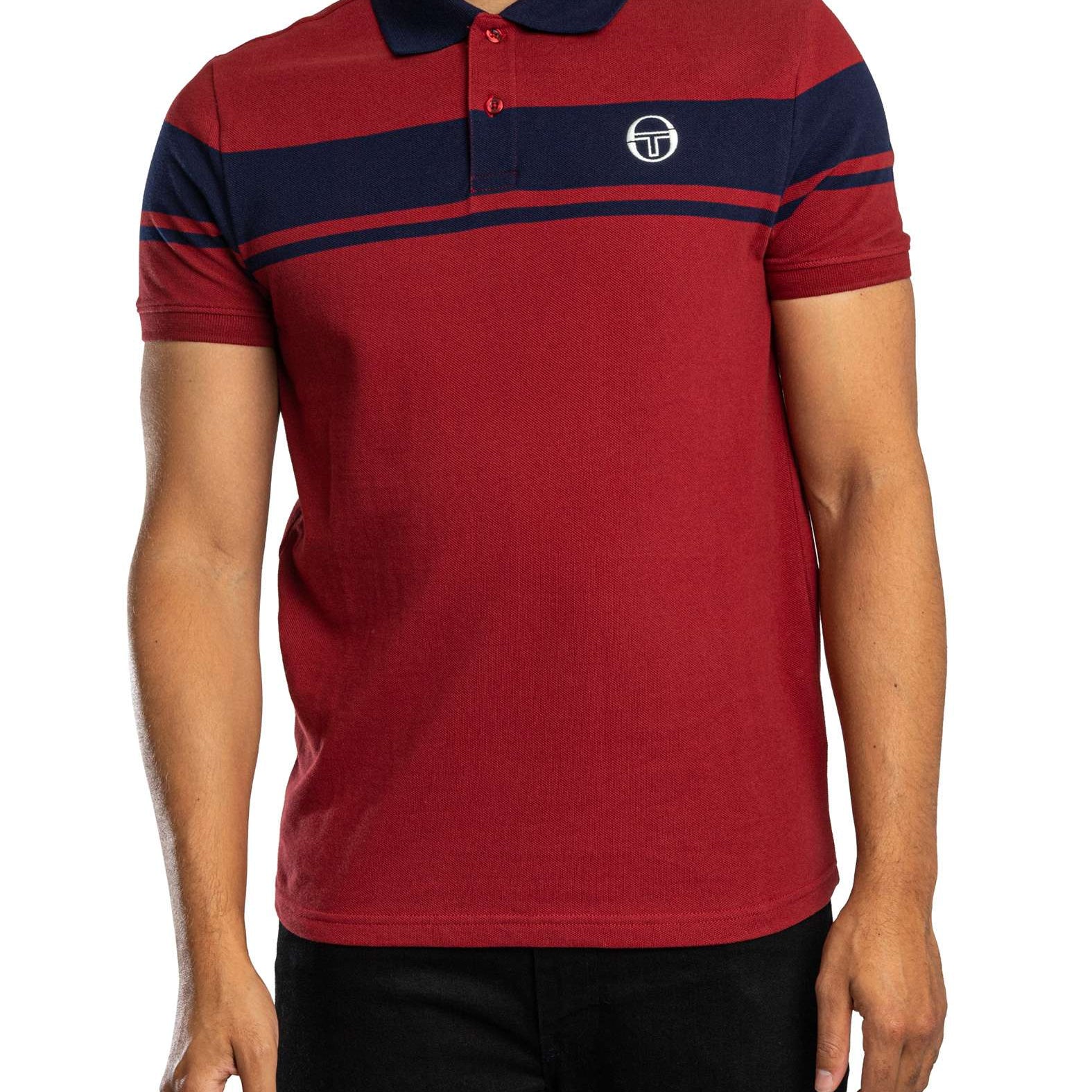 Sergio Tacchini STM14554 Young Line Polo 500 - Merlot/Maritime Blue