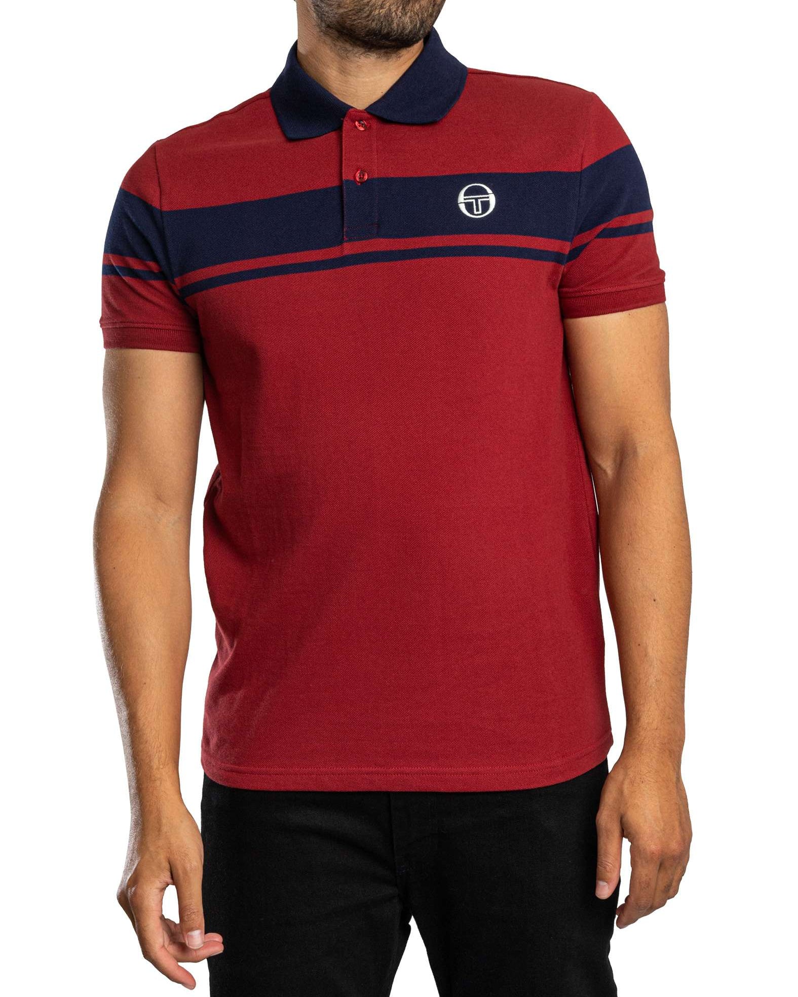 Sergio Tacchini STM14554 Young Line Polo 500 - Merlot/Maritime Blue