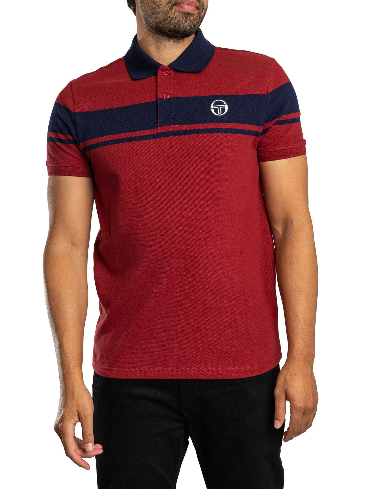 Sergio Tacchini STM14554 Young Line Polo 500 - Merlot/Maritime Blue
