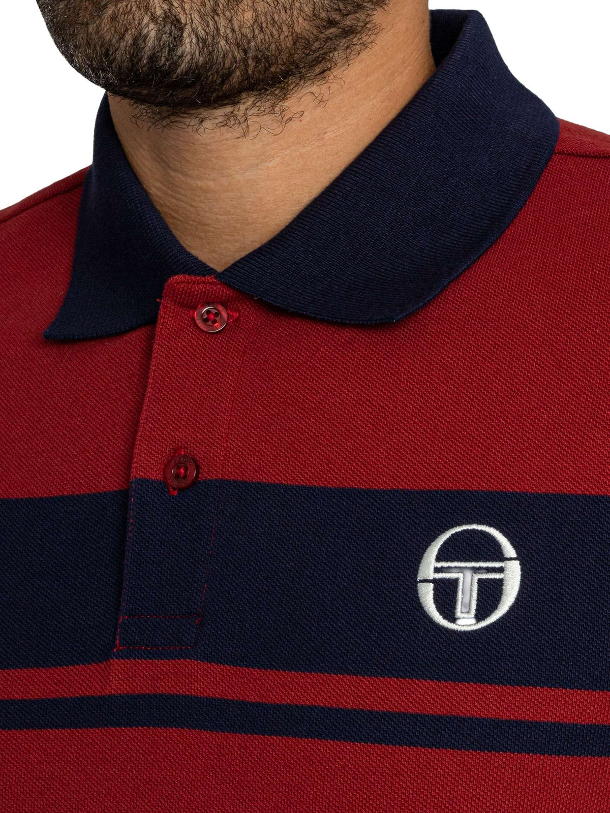 Sergio Tacchini STM14554 Young Line Polo 500 - Merlot/Maritime Blue