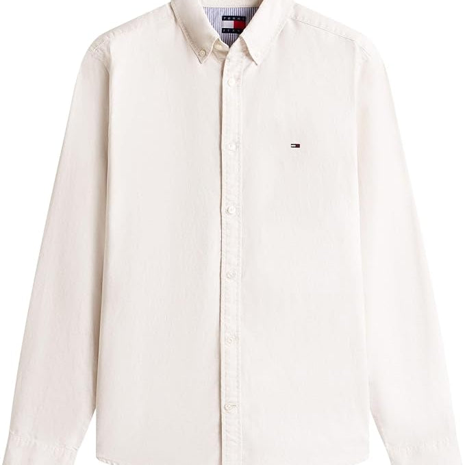 Tommy Jeans DM0DM21298AES TJM Regular Oxford Shirt - White Clay