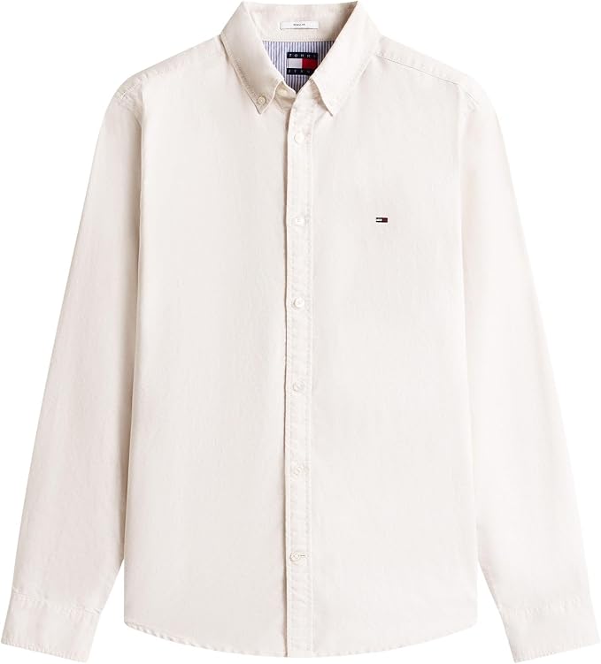Tommy Jeans DM0DM21298AES TJM Regular Oxford Shirt - White Clay