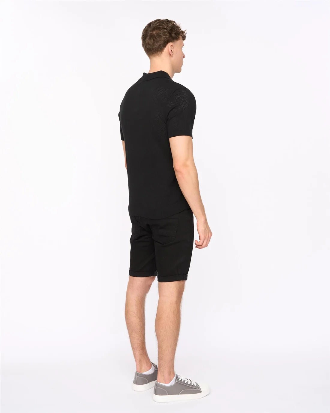 Duck & Cover Dedham Knit Polo Shirt - Black