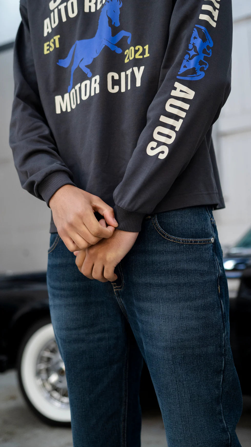 Syenti Motor City Long Sleeve T-Shirt - Dark Grey