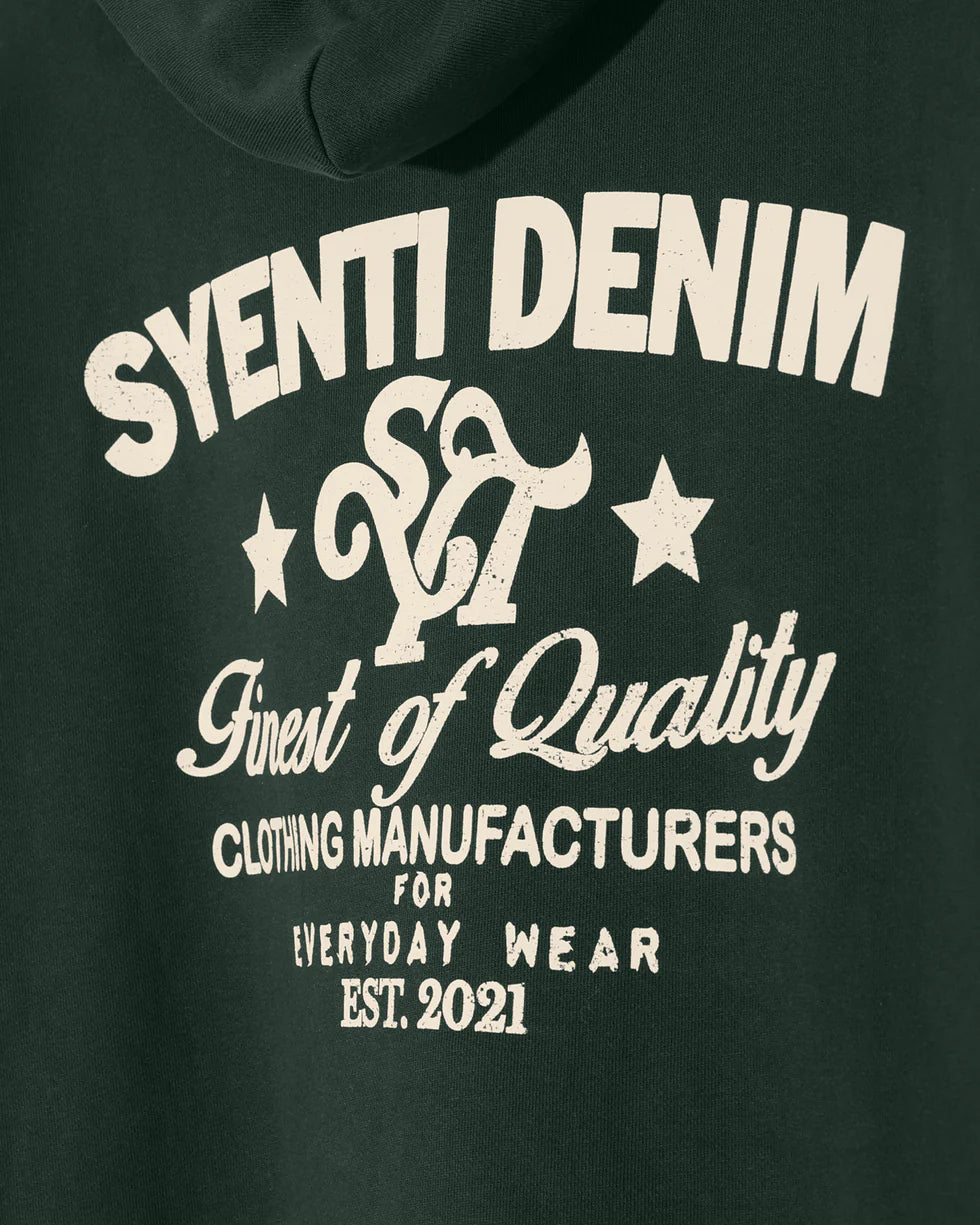 Syenti Syenti Denim Hoodie Forest Green