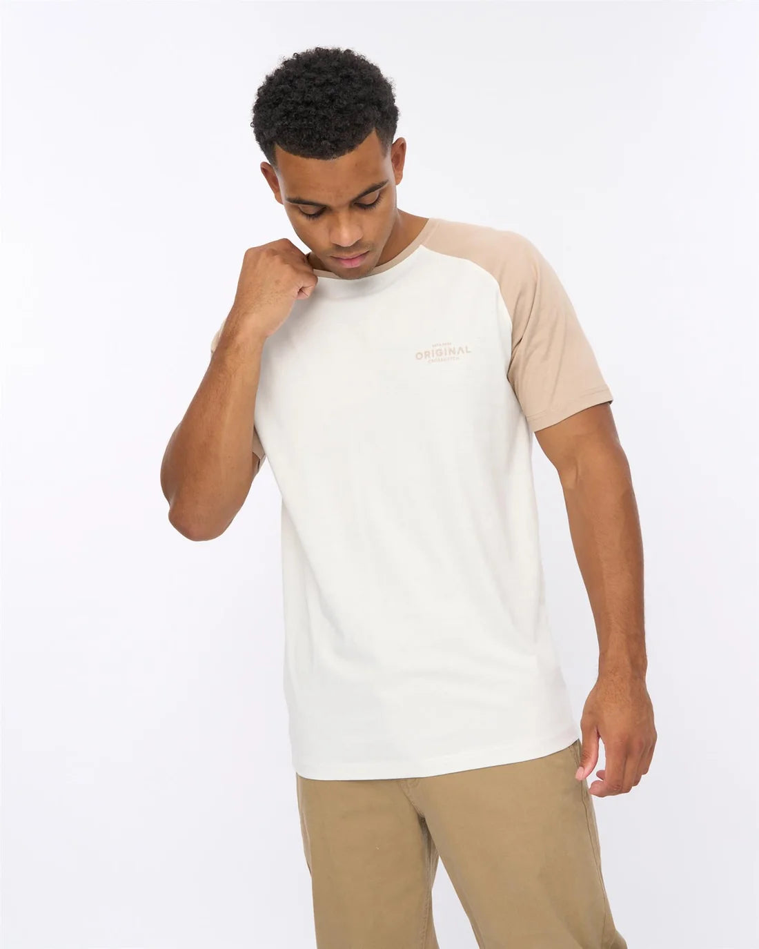 Crosshatch Meza T-Shirt - White/Stone