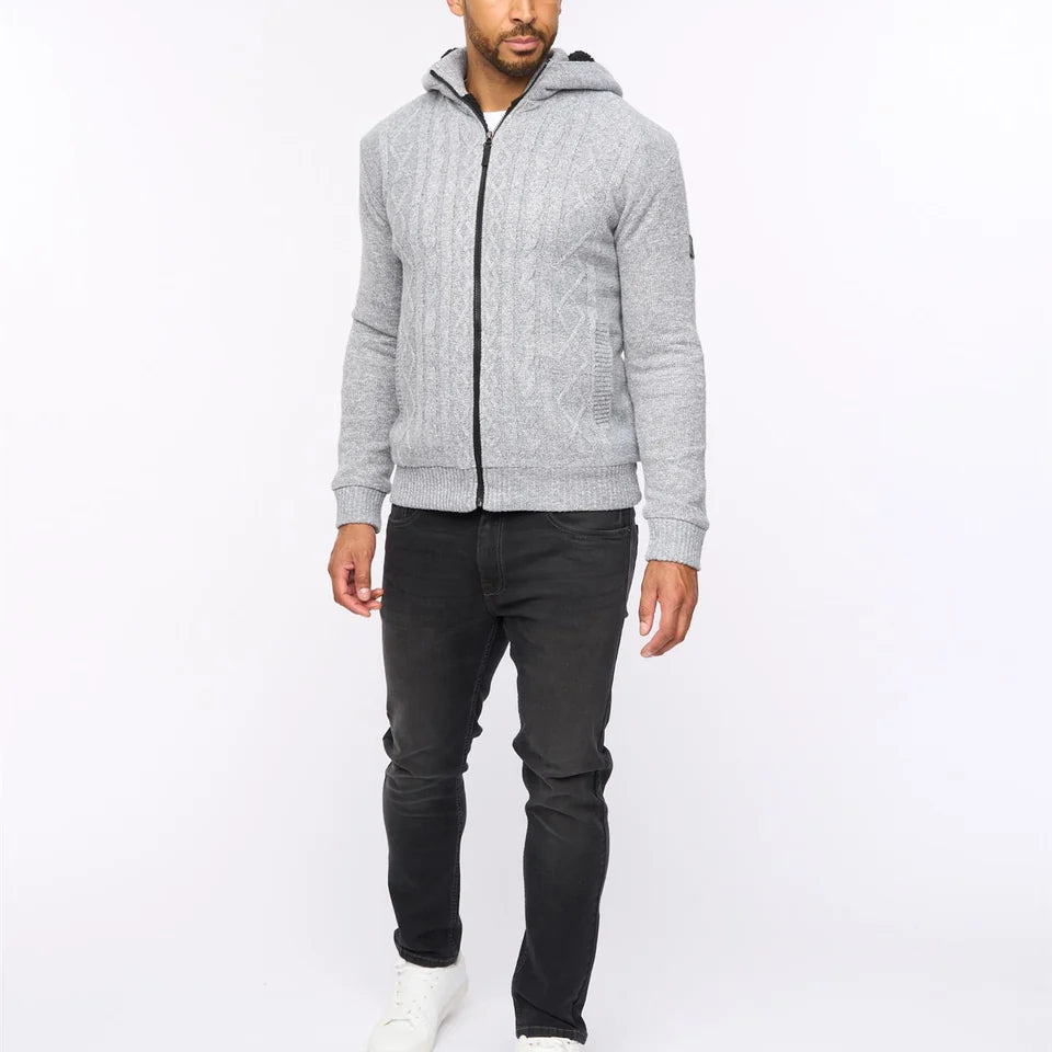 Bewley & Ritch Tonbridge Cable Knit - Light Grey Marl