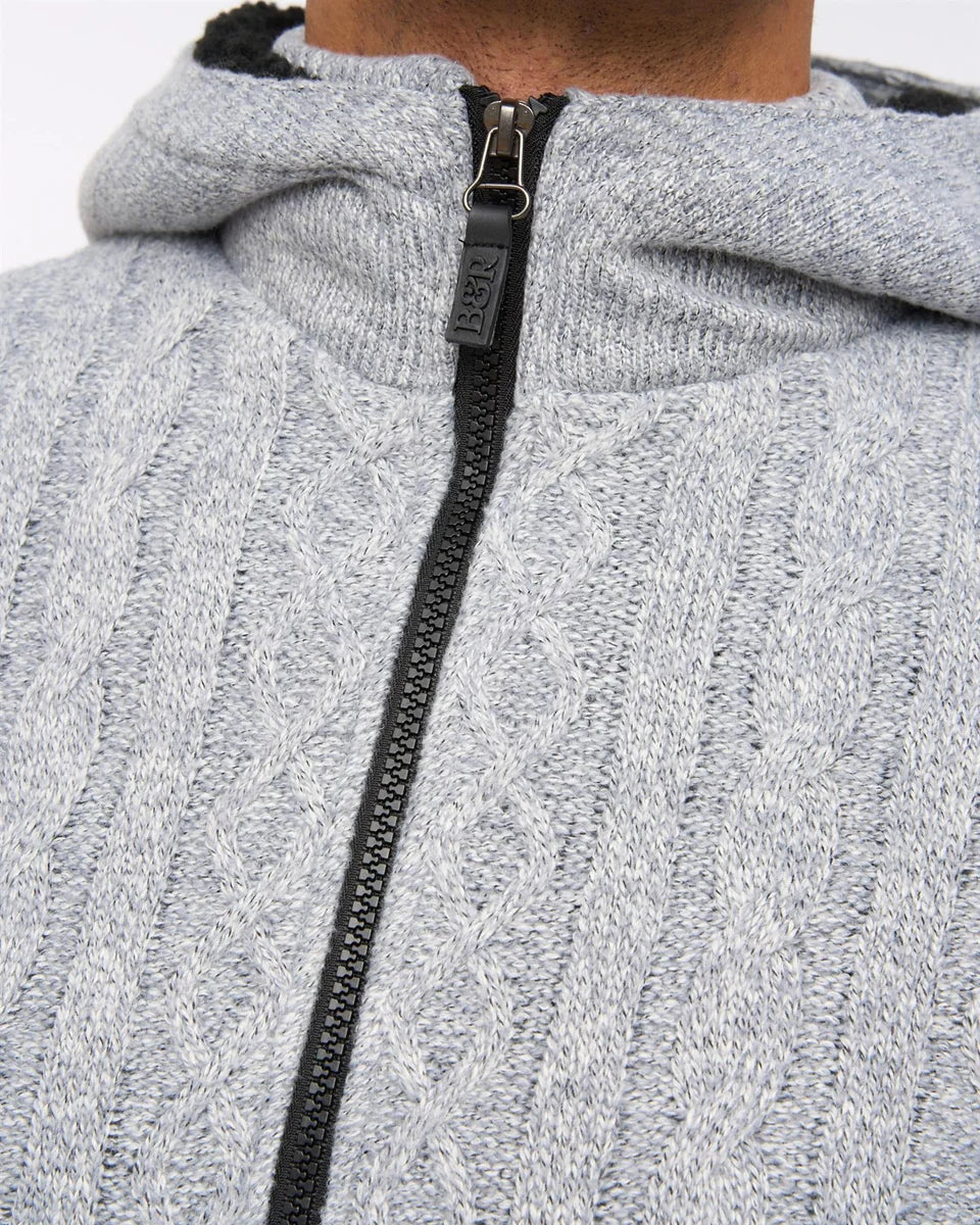 Bewley & Ritch Tonbridge Cable Knit - Light Grey Marl