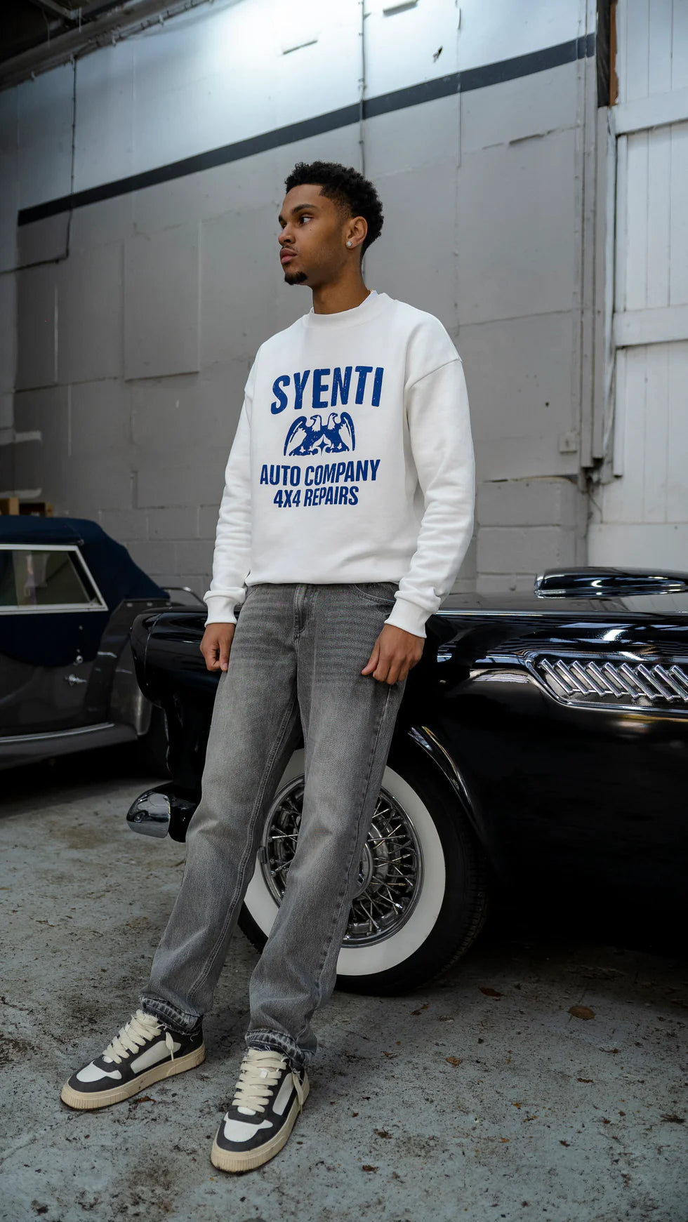 Syenti Auto Company Crewneck Sweatshirt - Off White