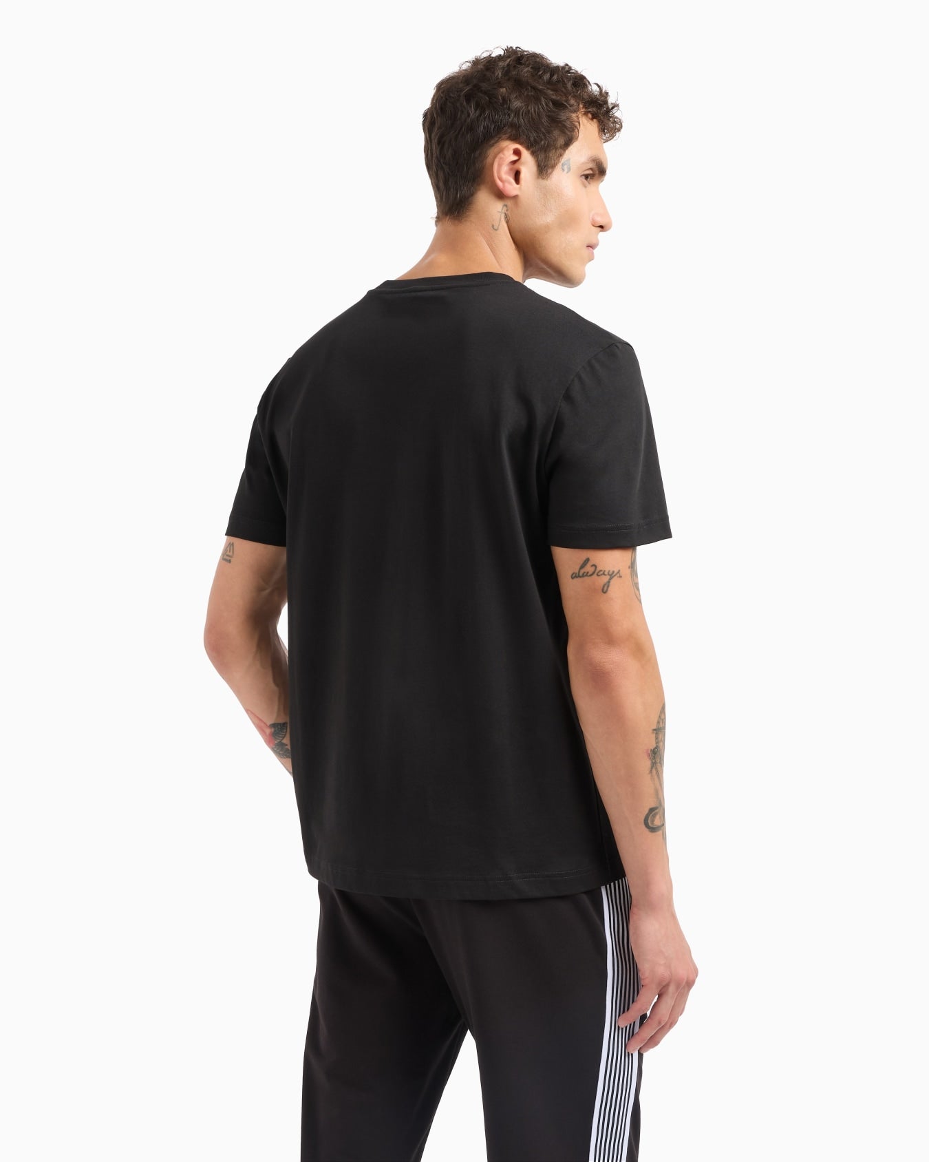 EA7 Emporio Armani 7M000002 Graphic Series Cotton Crew-Neck T-Shirt - Black