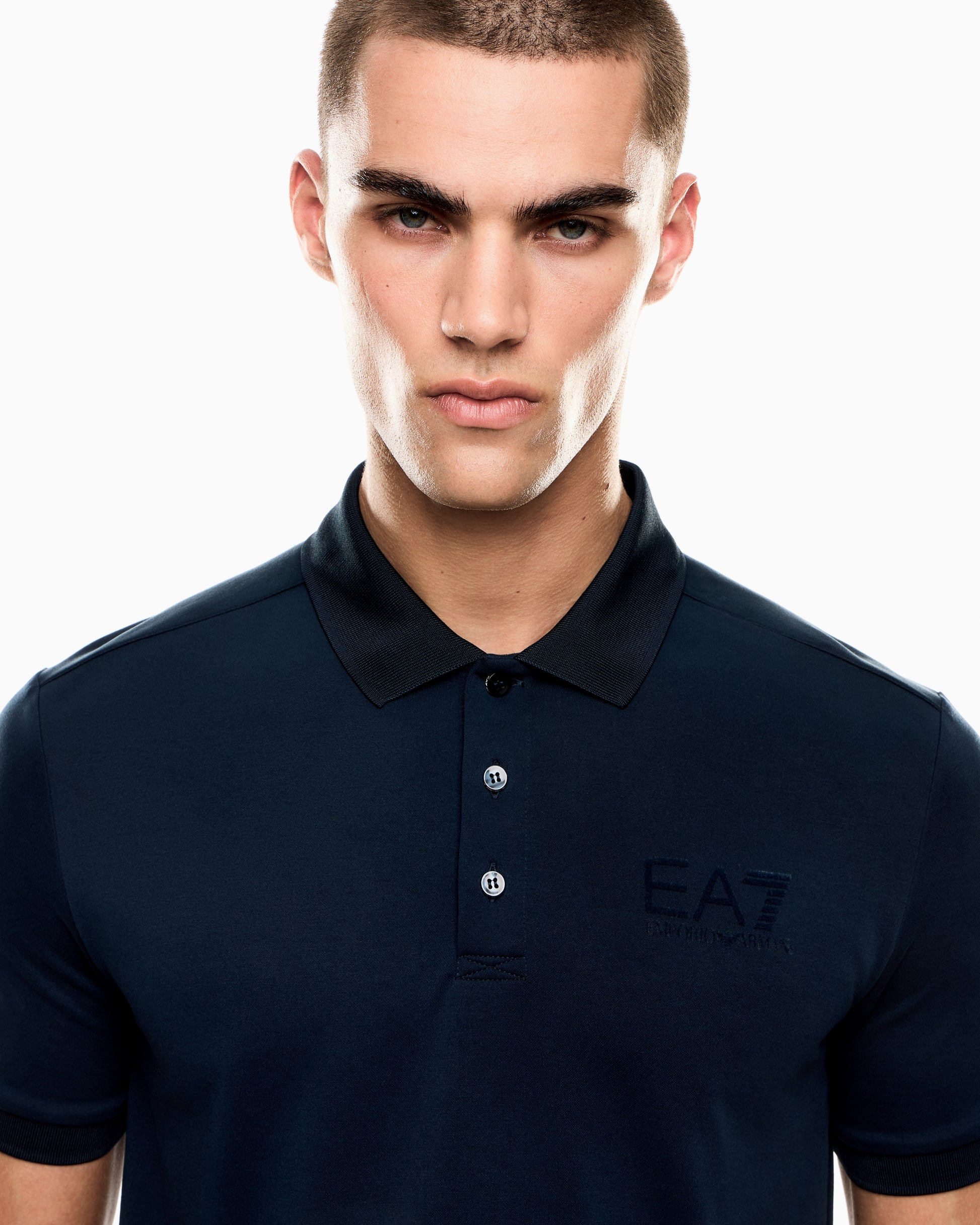 EA7 Emporio Armani 7M000758 Train Lux Identity Polo Shirt - Armani Blue