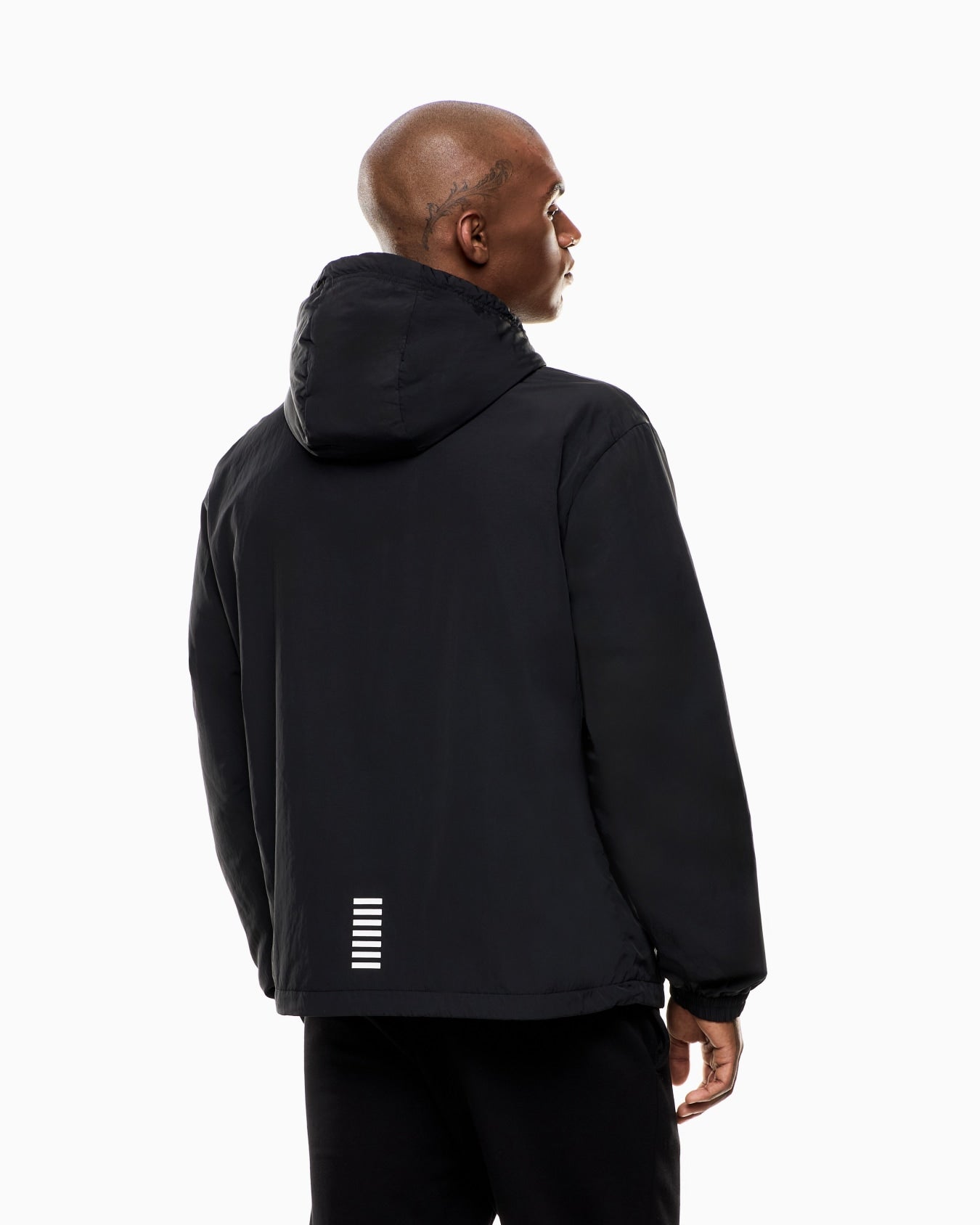 EA7 Emporio Armani 7M000790 Core Identity Nylon Hooded Sweatshirt - Black