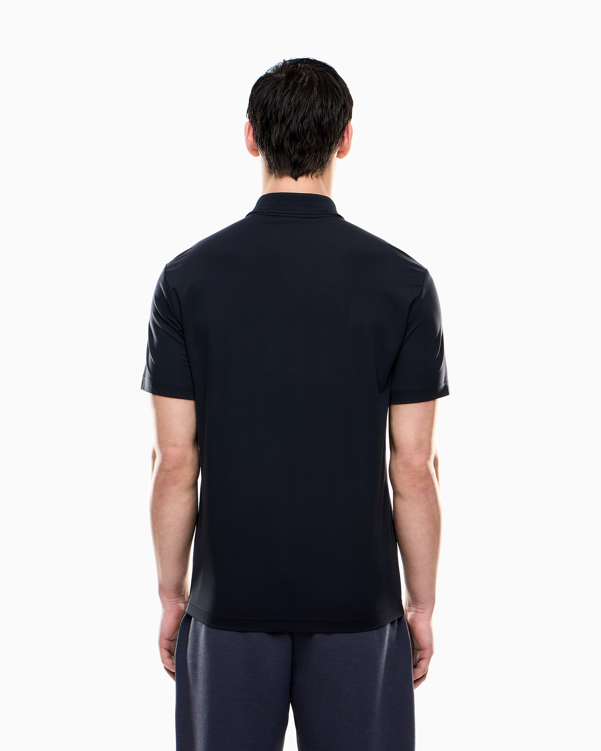 EA7 Emporio Armani 7M000845 Tennis Club Viscose-Blend Jersey Polo Shirt - White