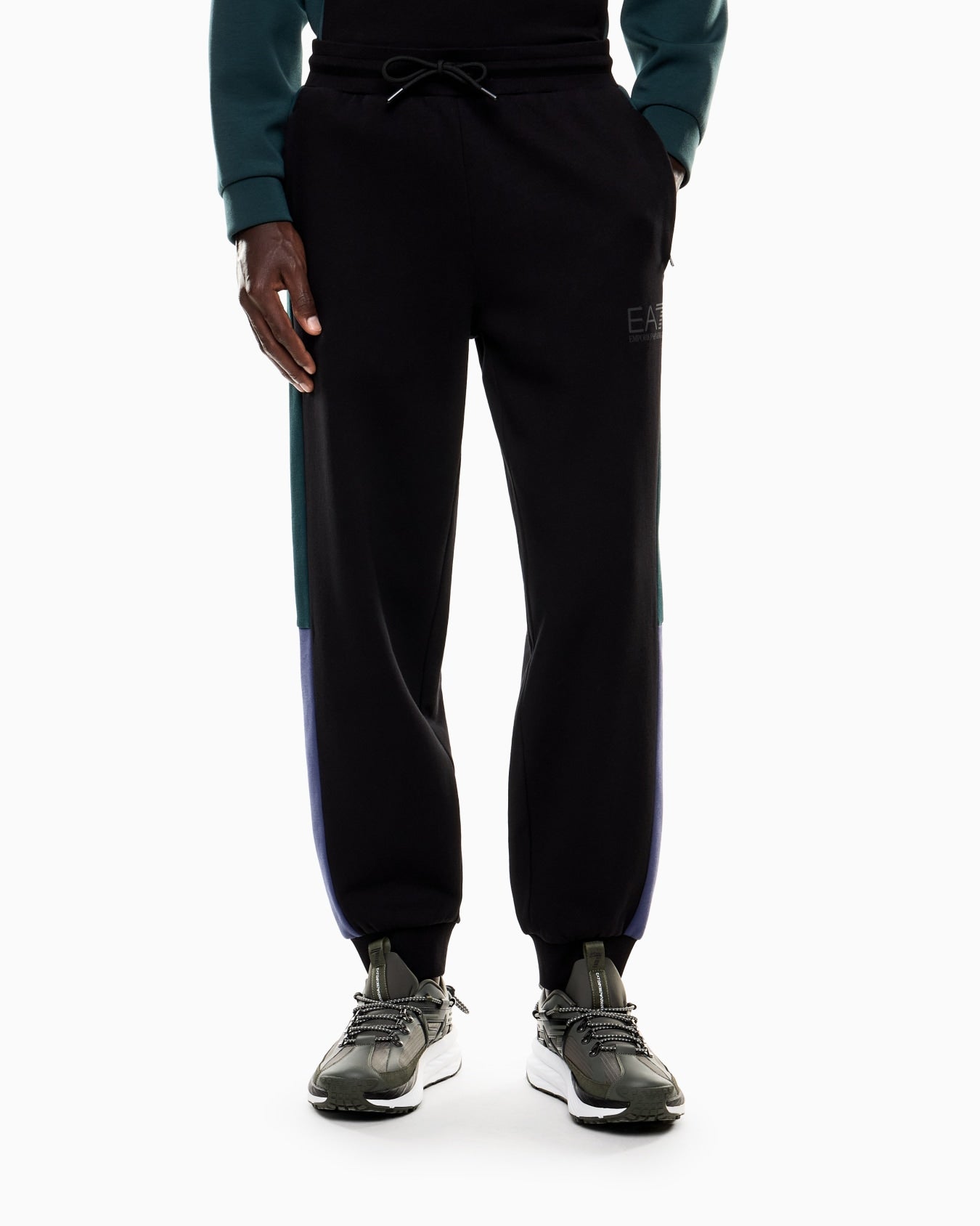 EA7 Emporio Armani 7M000945 ASV Athletic Colour Block Joggers - Black