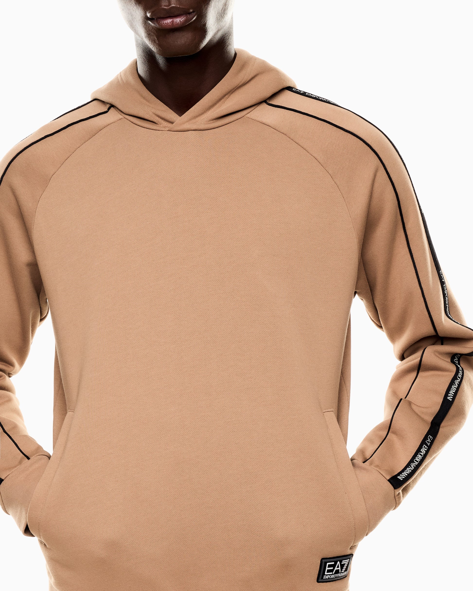 EA7 Emporio Armani 7M000972 Train Hooded Logo Series Sweatshirt - Beige