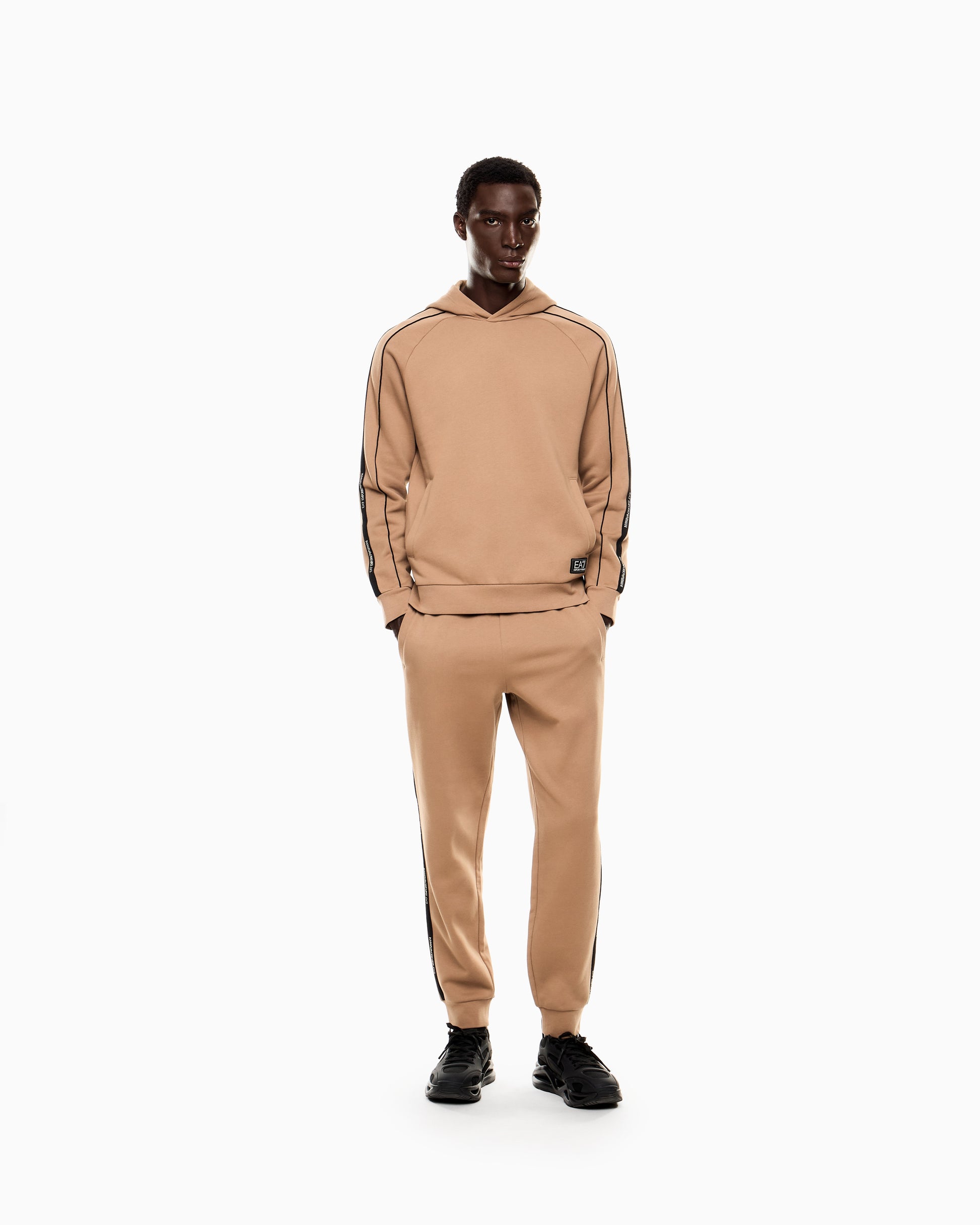 EA7 Emporio Armani 7M000972 Train Hooded Logo Series Sweatshirt - Beige