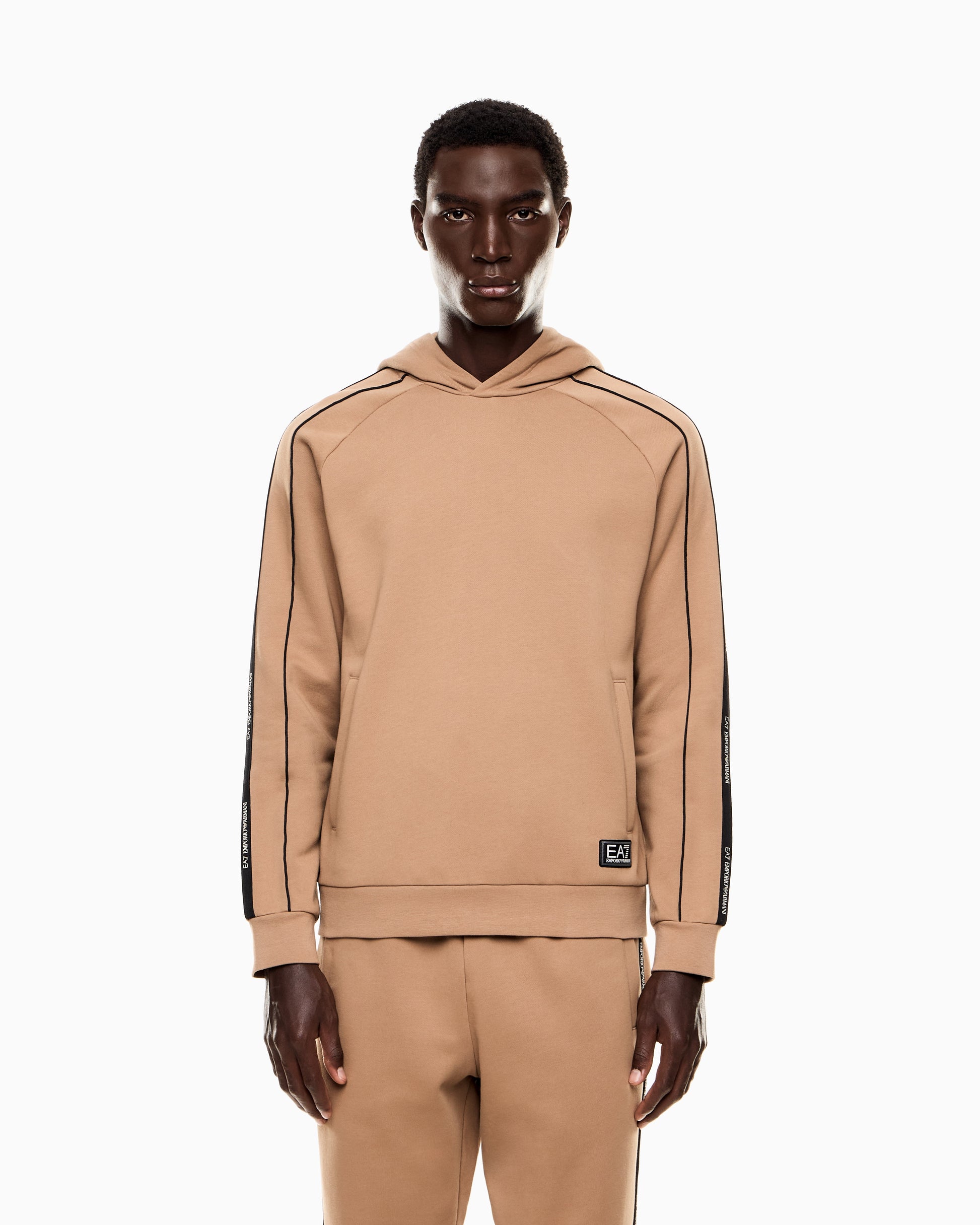 EA7 Emporio Armani 7M000972 Train Hooded Logo Series Sweatshirt - Beige