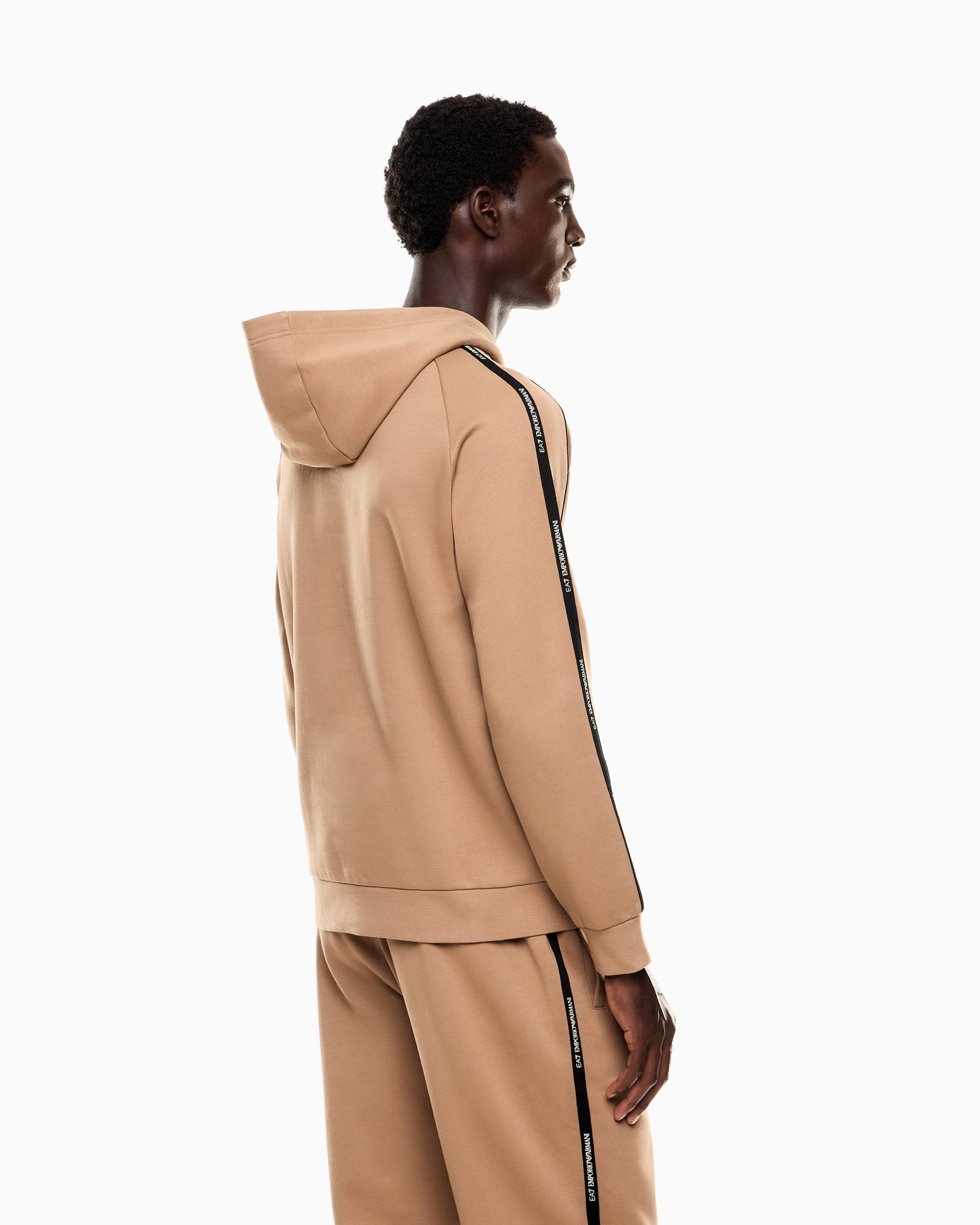 EA7 Emporio Armani 7M000972 Train Hooded Logo Series Sweatshirt - Beige