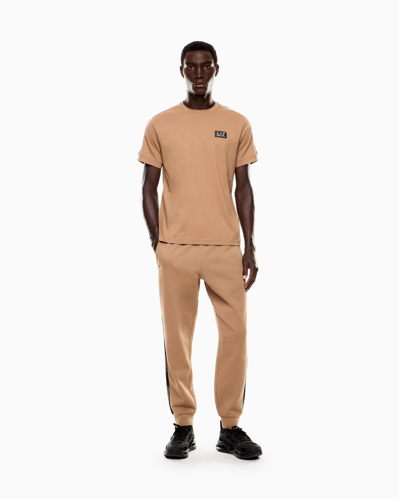 EA7 Emporio Armani 7M000974 Logo Series Cotton-Blend Joggers - Beige