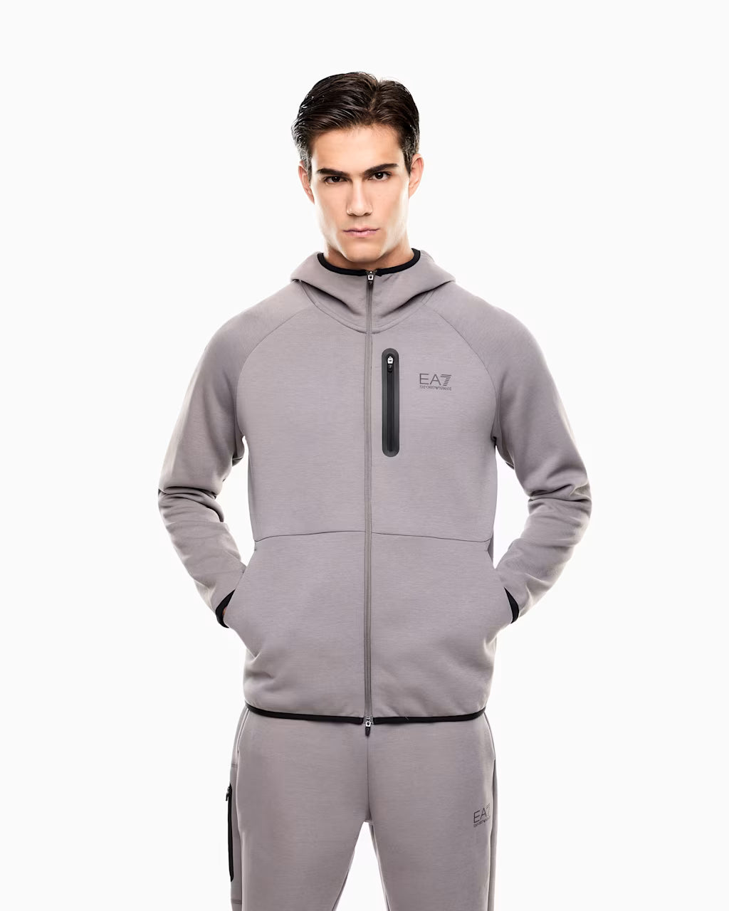 EA7 Emporio Armani 7M001598 Natural Ventus7 Hoodie - Smoked Pearl