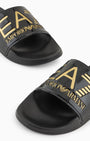 EA7 Emporio Armani 7X000108 Scarpe Beachwear Sliders - Shiny Black/Gold