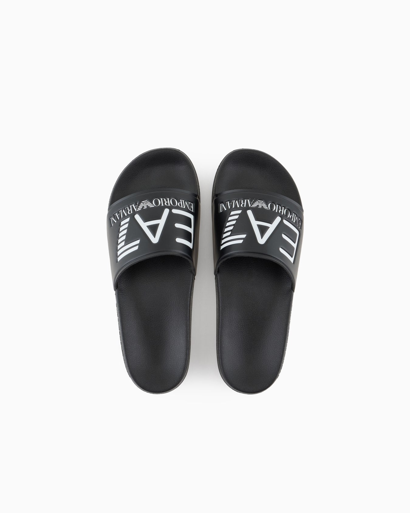 EA7 Emporio Armani 7X000108 Slides With Oversized Logo - Black