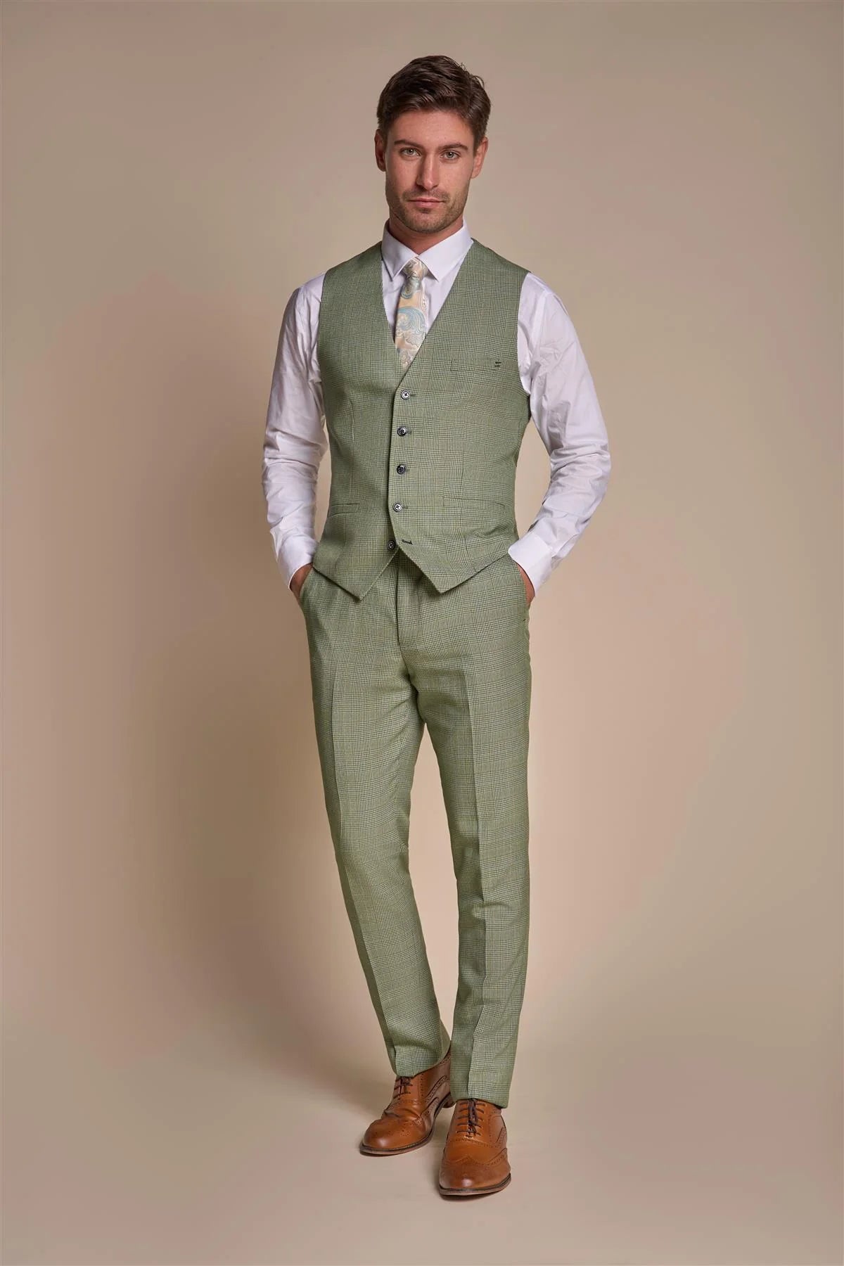 Cavani Caridi Waistcoat Sage Green