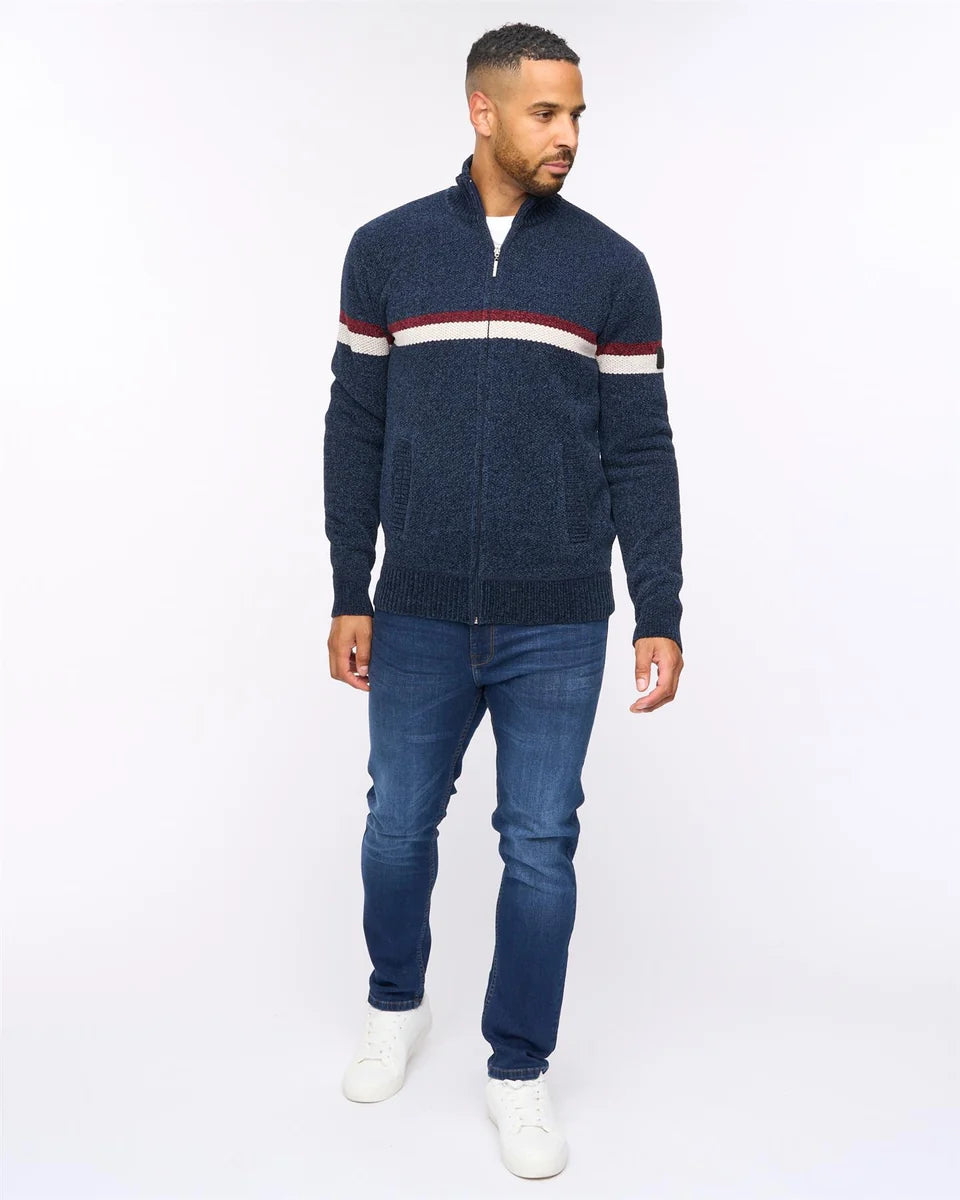 Bewley & Ritch Stampton Funnel Neck Full Zip - Navy
