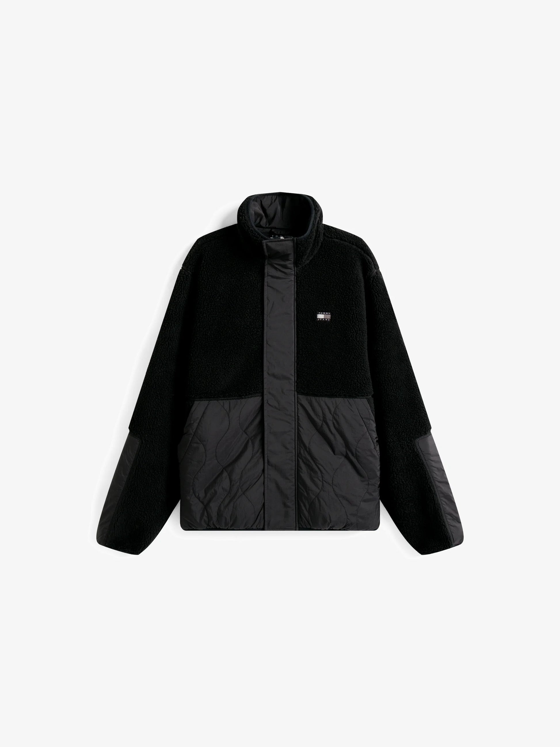 Tommy Jeans Essential Mix Teddy Fleece Jacket - Black
