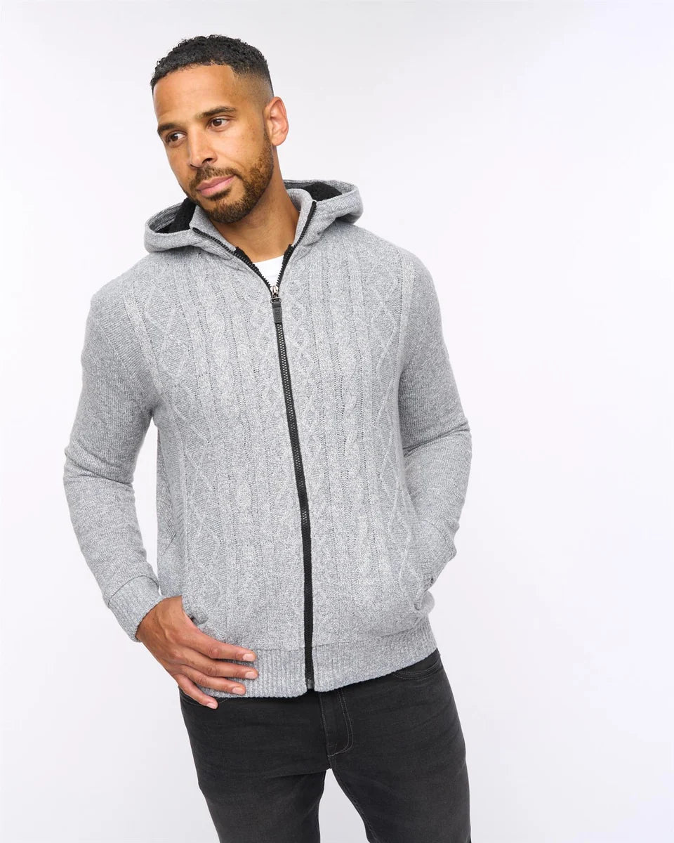 Bewley & Ritch Tonbridge Cable Knit - Light Grey Marl