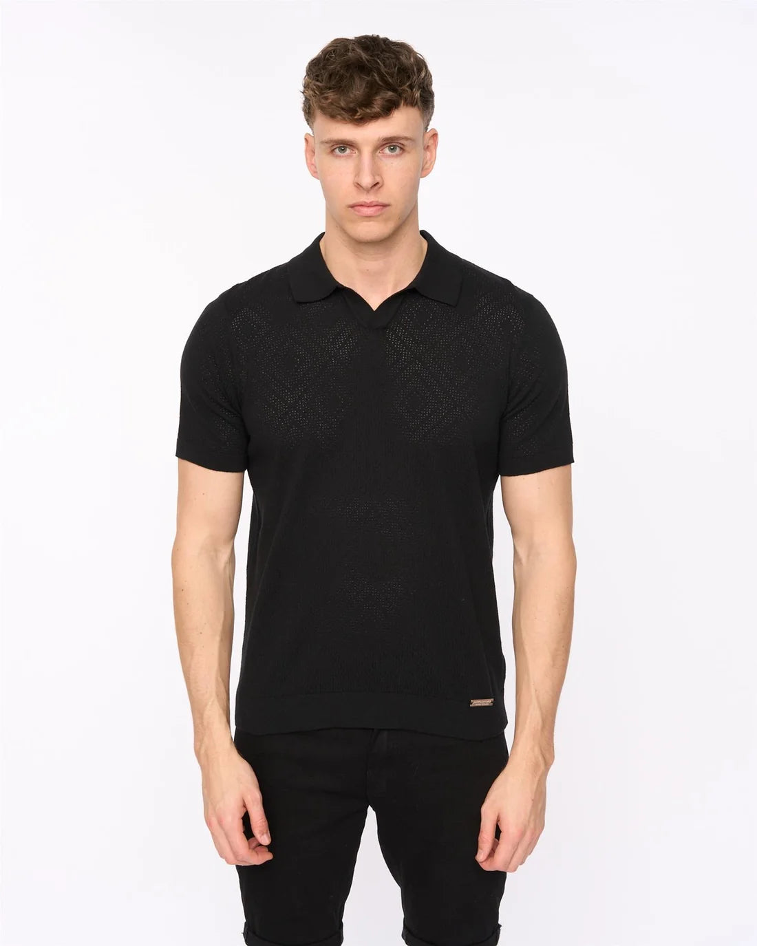 Duck & Cover Dedham Knit Polo Shirt - Black