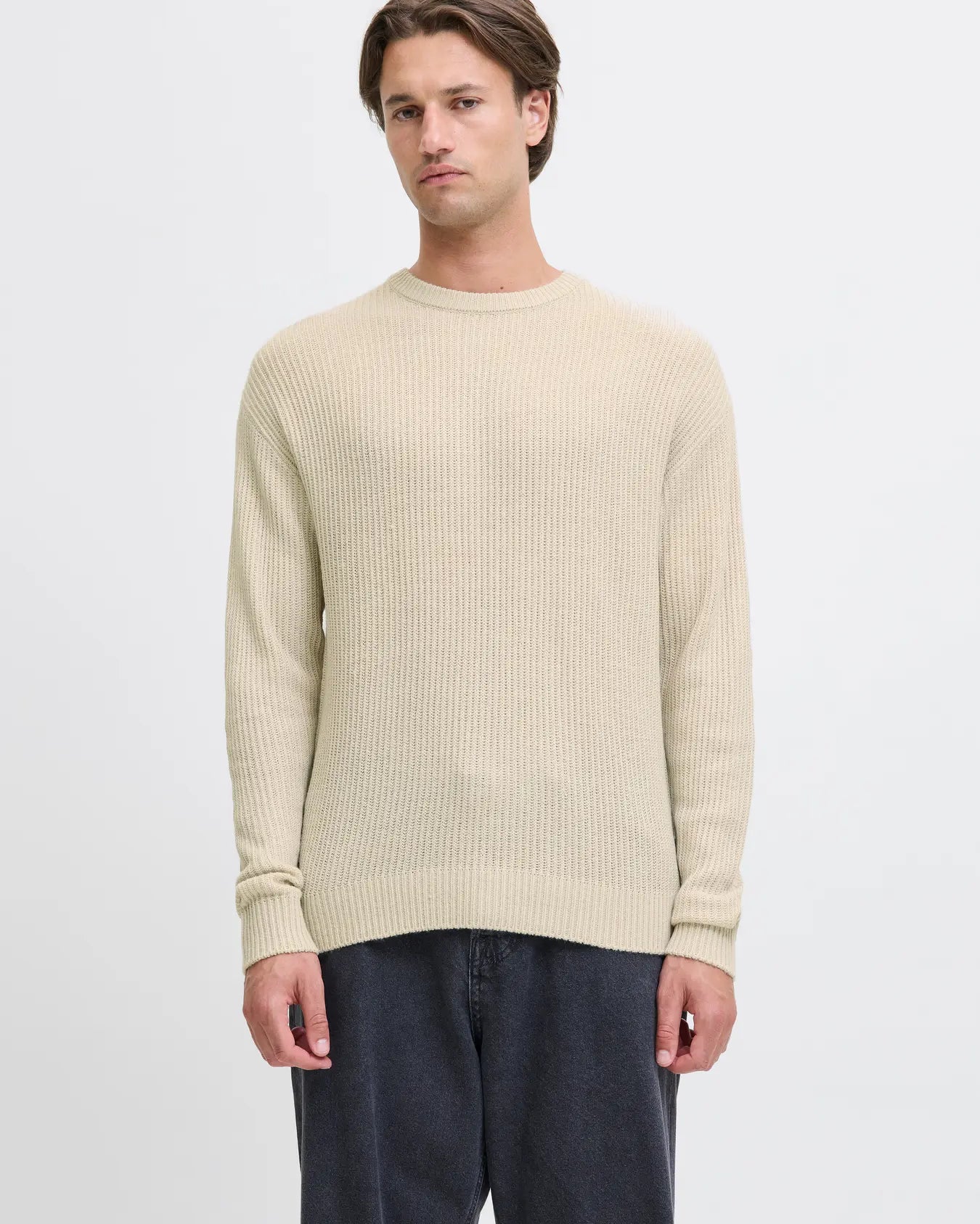 JJ Rebel Logan Knitted Crewneck - Moonbeam