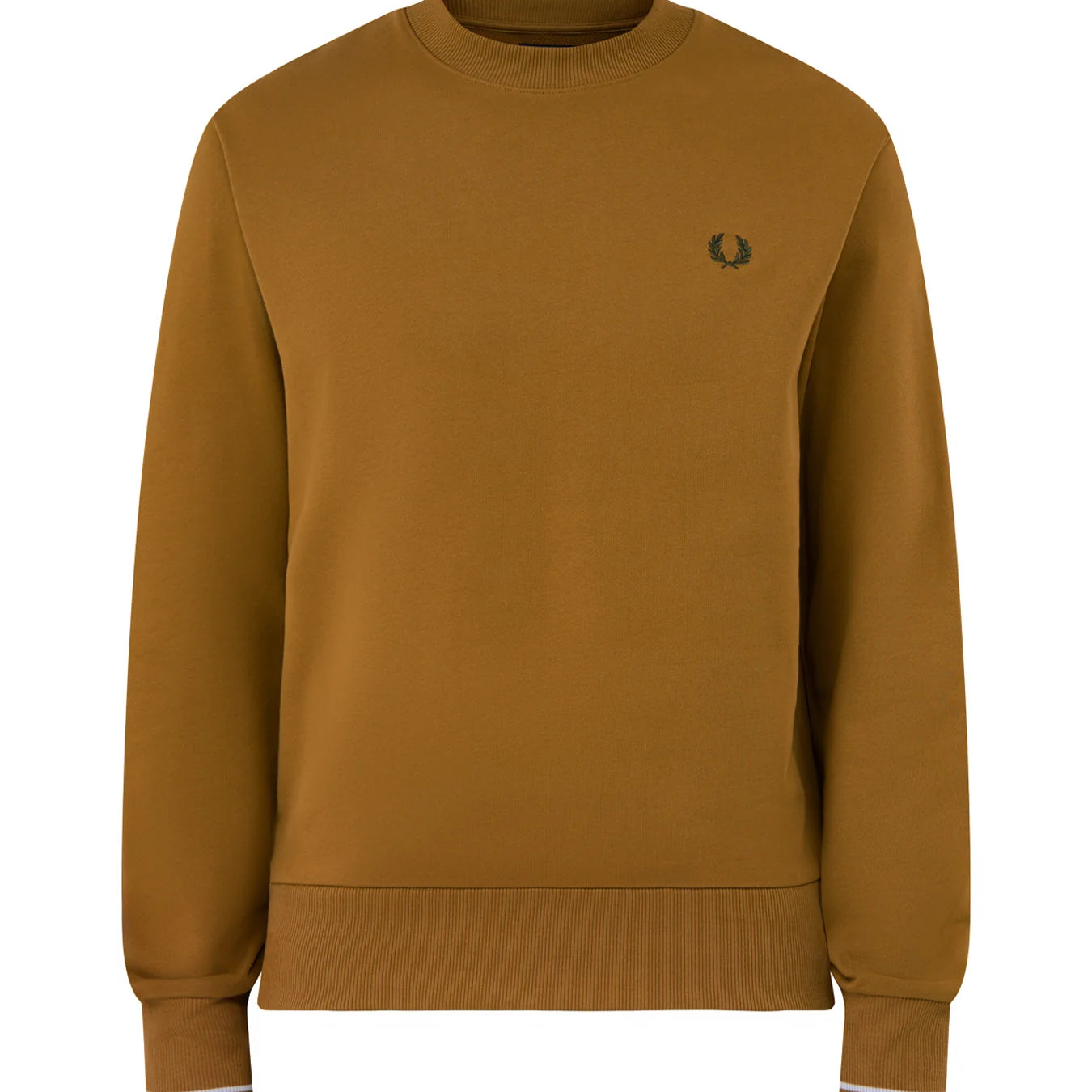 Fred Perry M7535 Crewneck Sweatshirt 80C - Dark Caramel/Dusk Blue/Night Green
