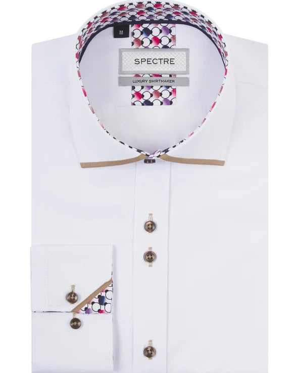 Spectre Adam Shirt - White & Tan