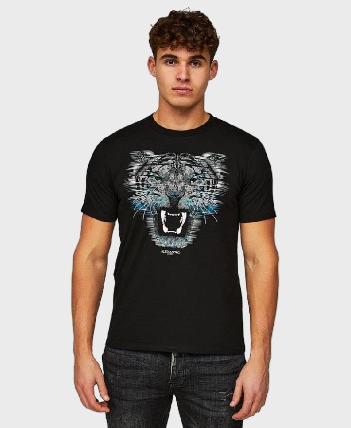 Alessandro Zavetti Growler Dot T-Shirt Jet Black