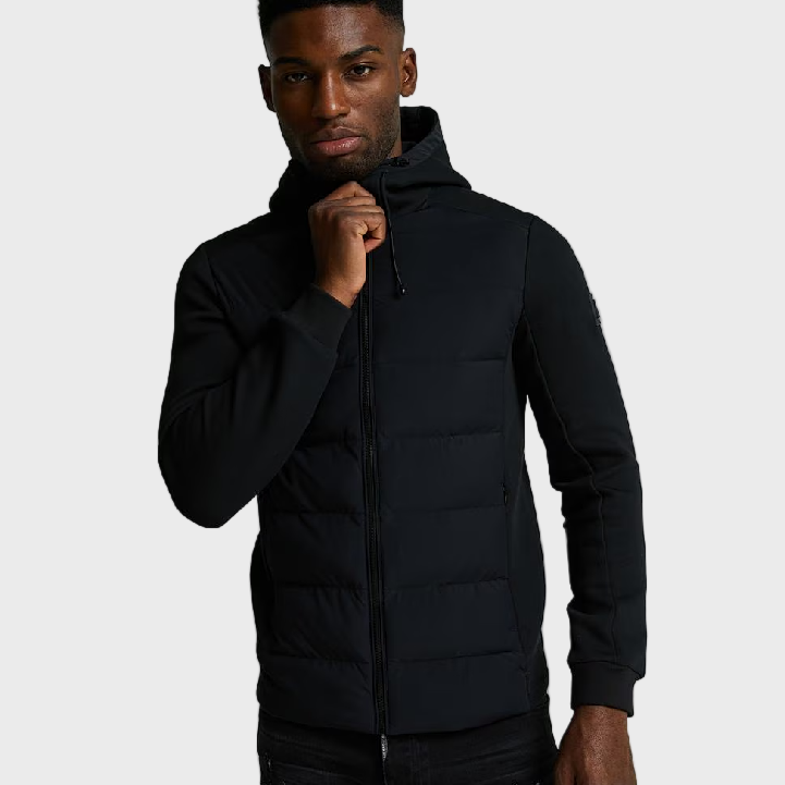 Alessandro Zavetti Collovati Hybrid Hooded Jacket - Jet Black