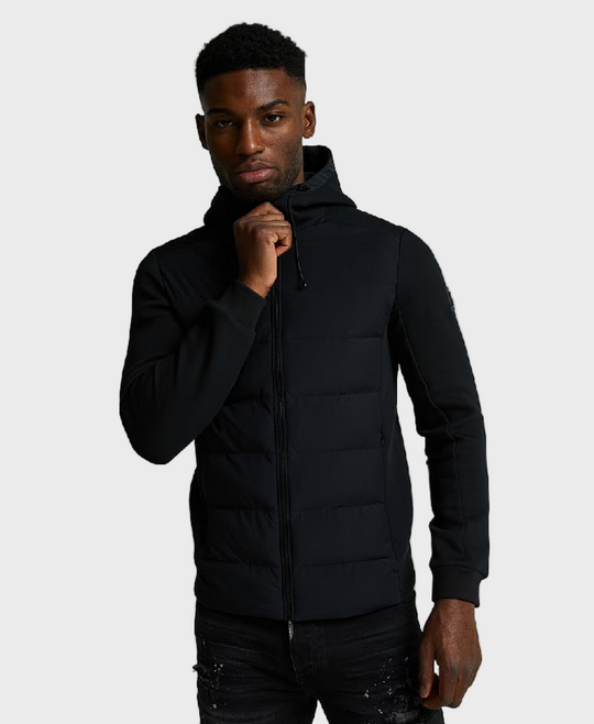 Alessandro Zavetti Collovati Hybrid Hooded Jacket - Jet Black