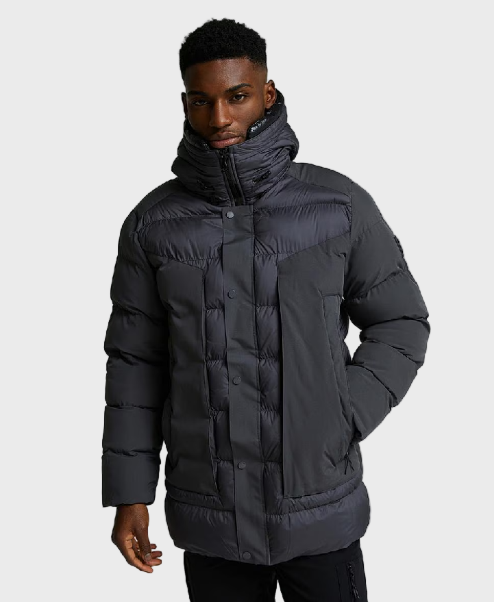 Alessandro Zavetti Conchiglia Puffer Parka Jacket Asphalt