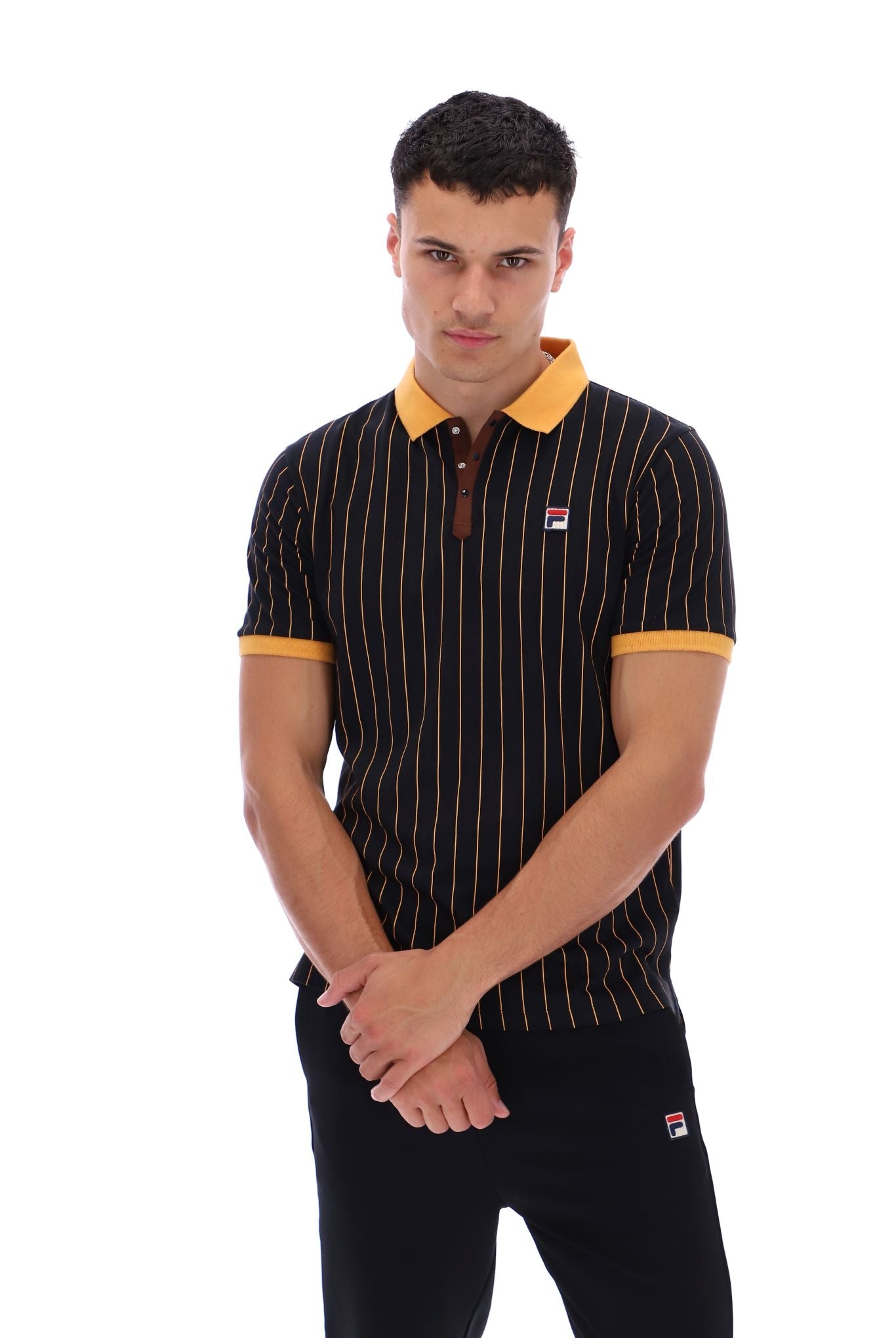Fila Bb1 Classic Vintage Polo Shirt Black/Yellow