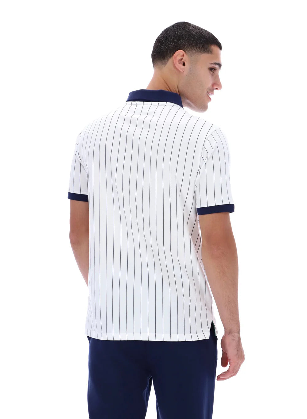 FILA BB1 Classic Vintage Striped Polo - White/Green/FILA Navy