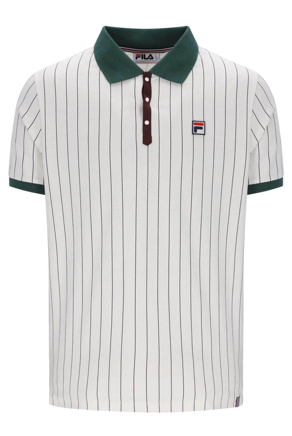 Fila LM1839AT Classic Vintage Striped Polo 133 - Gardenia/Pine Needle/Fudge