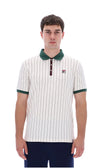Fila LM1839AT Classic Vintage Striped Polo 133 - Gardenia/Pine Needle/Fudge