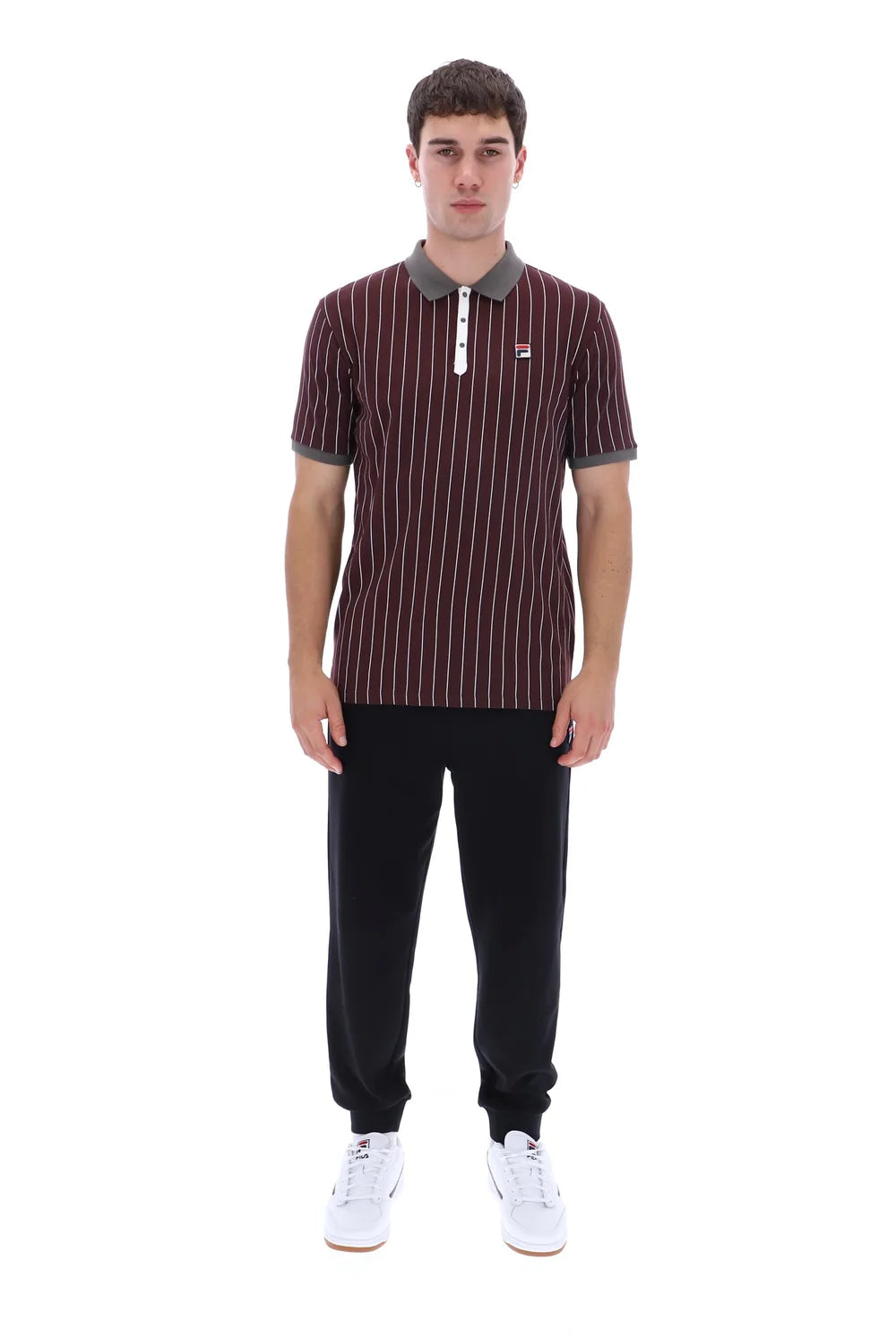 Fila LM1839AT Classic Vintage Striped Polo 277 - Fudge/Gunmetal