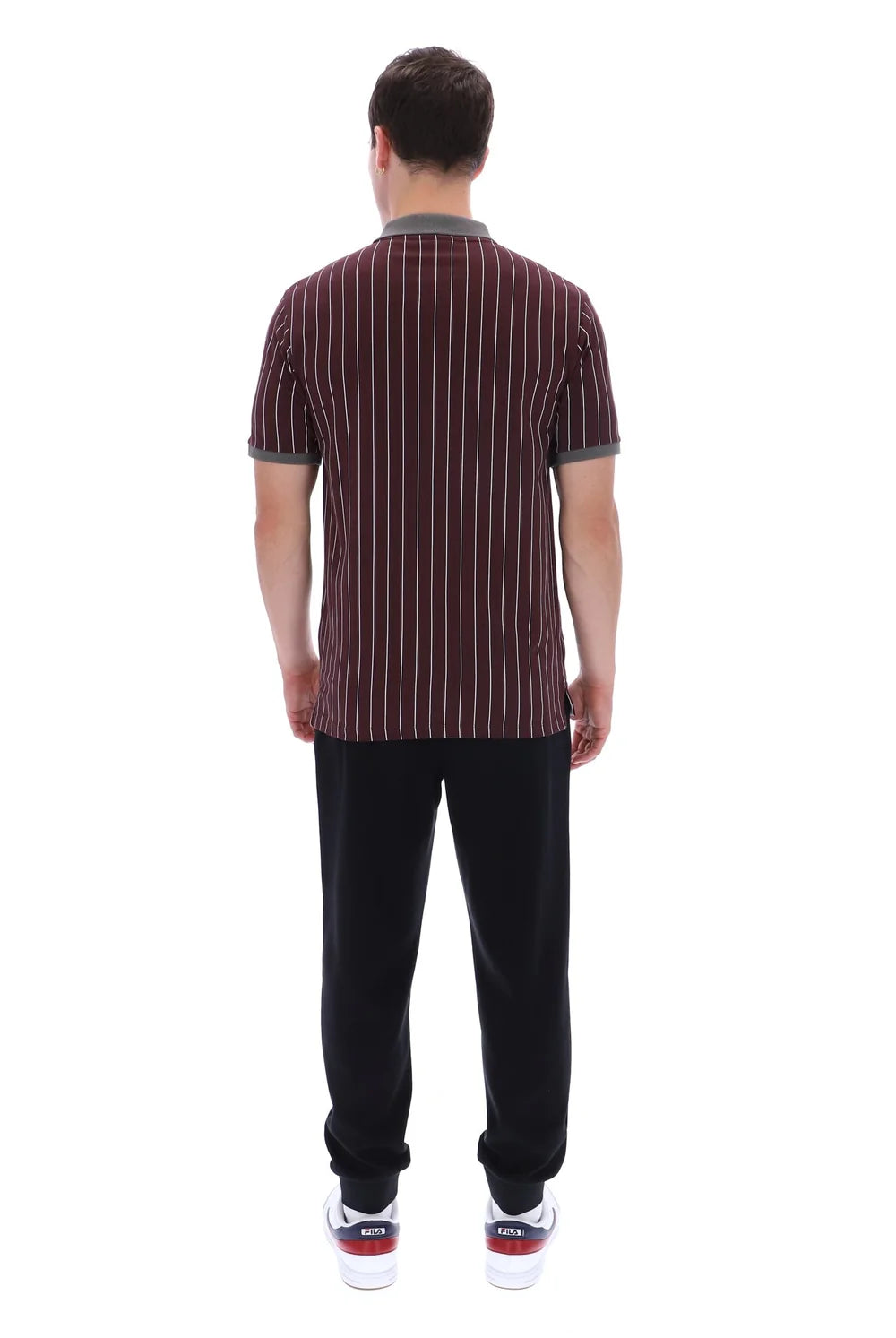 Fila LM1839AT Classic Vintage Striped Polo 277 - Fudge/Gunmetal