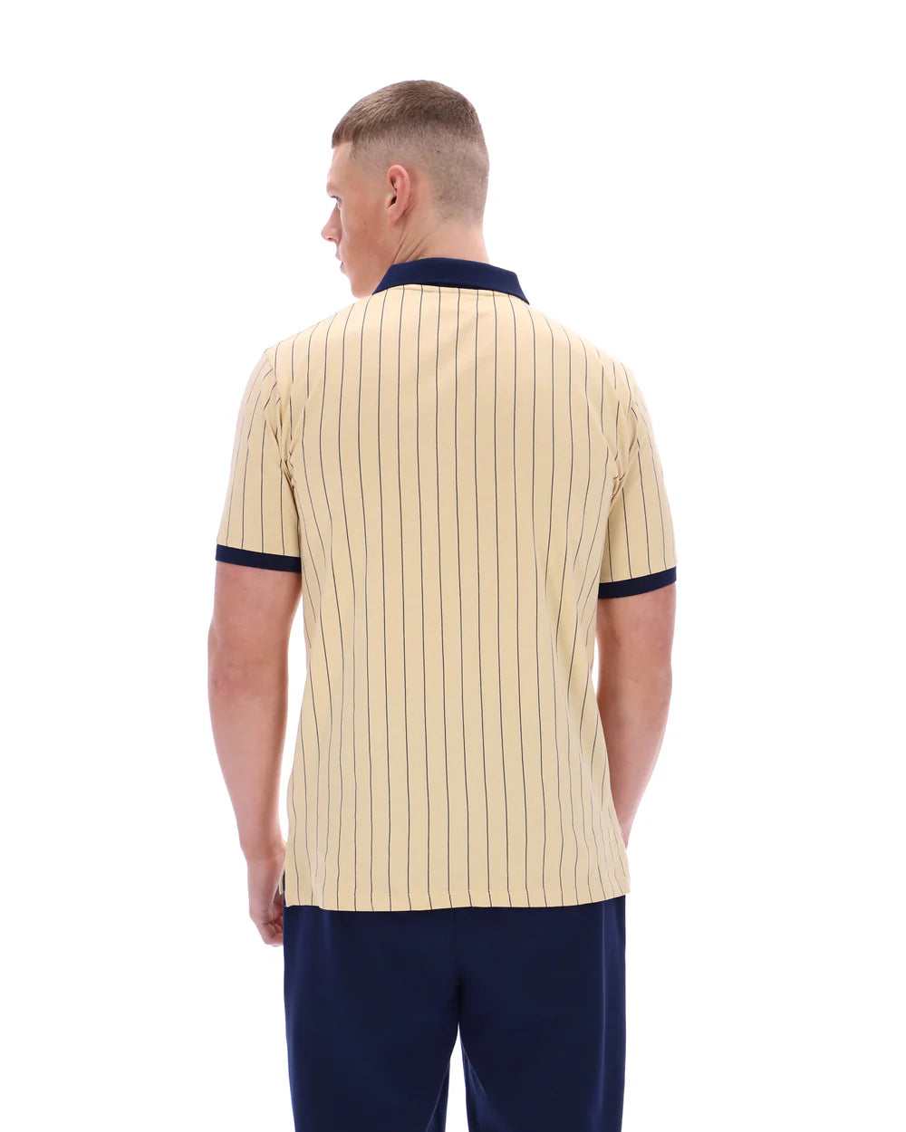 Fila LM1839AT Classic Vintage Striped Polo T-Shirt 921 Classic Beige/Fila Navy/Gardenia