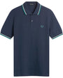 Fred Perry M3600 Twin Tipped Polo 86A - TNSBL/SNWHT/DPMT